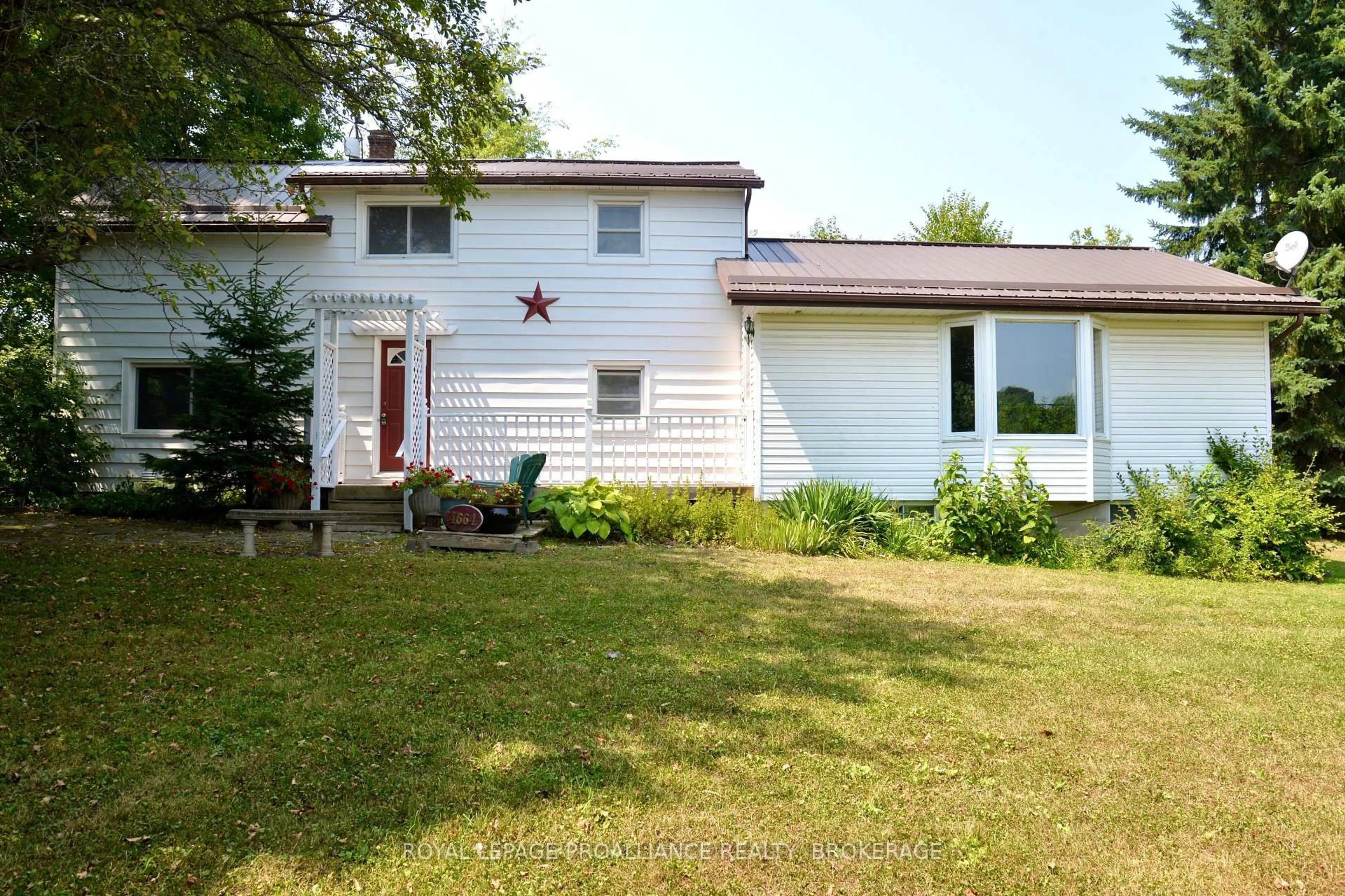 Home with vinyl exterior material, street for 4664 Highway 15, Seeley's Bay Ontario K0H 2N0