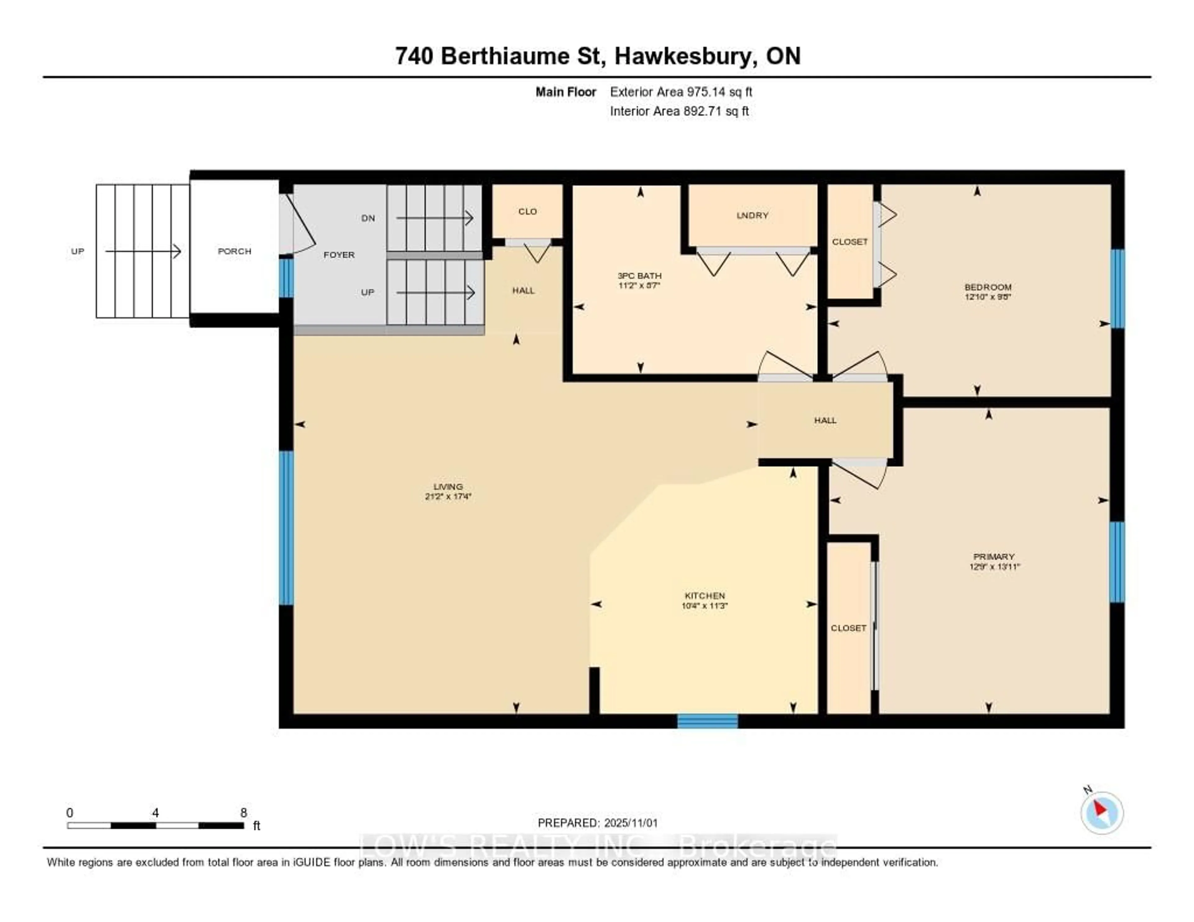 Floor plan for 740 Berthiaume St, Hawkesbury Ontario K6A 3M1