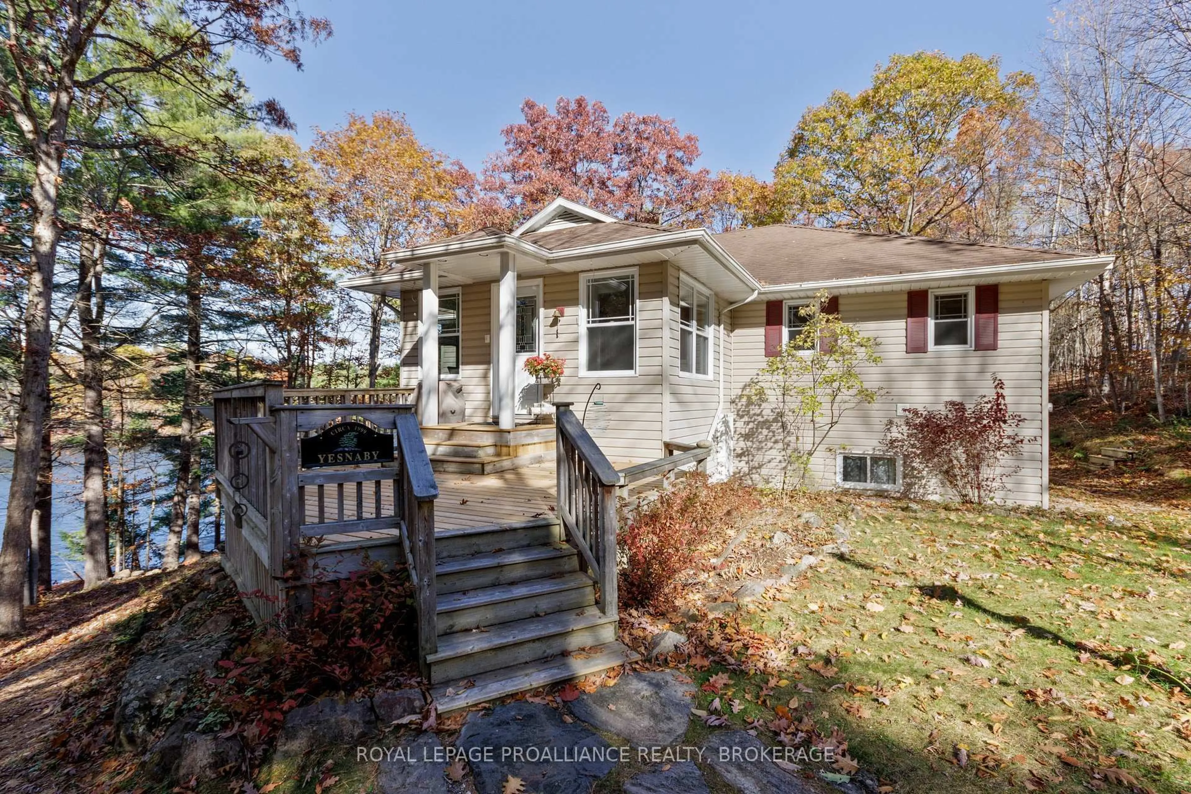 A pic from outside/outdoor area/front of a property/back of a property/a pic from drone, water/lake/river/ocean view for 241 Potspoon Lane, Godfrey Ontario K0H 1T0