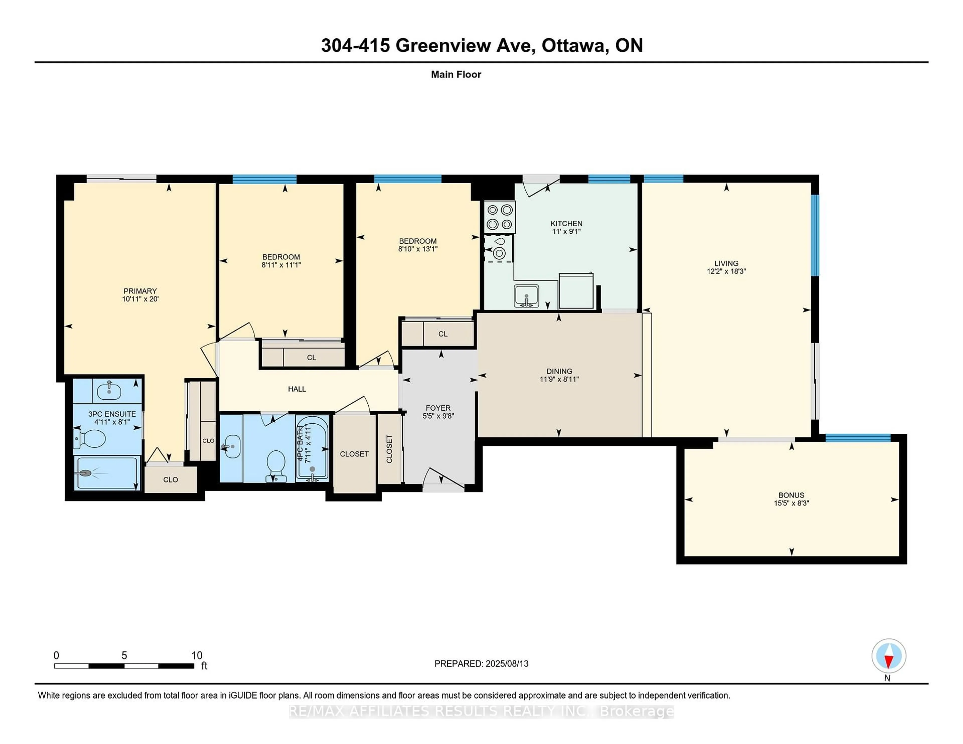 Floor plan for 415 Greenview Ave #304, Ottawa Ontario K2B 8G5