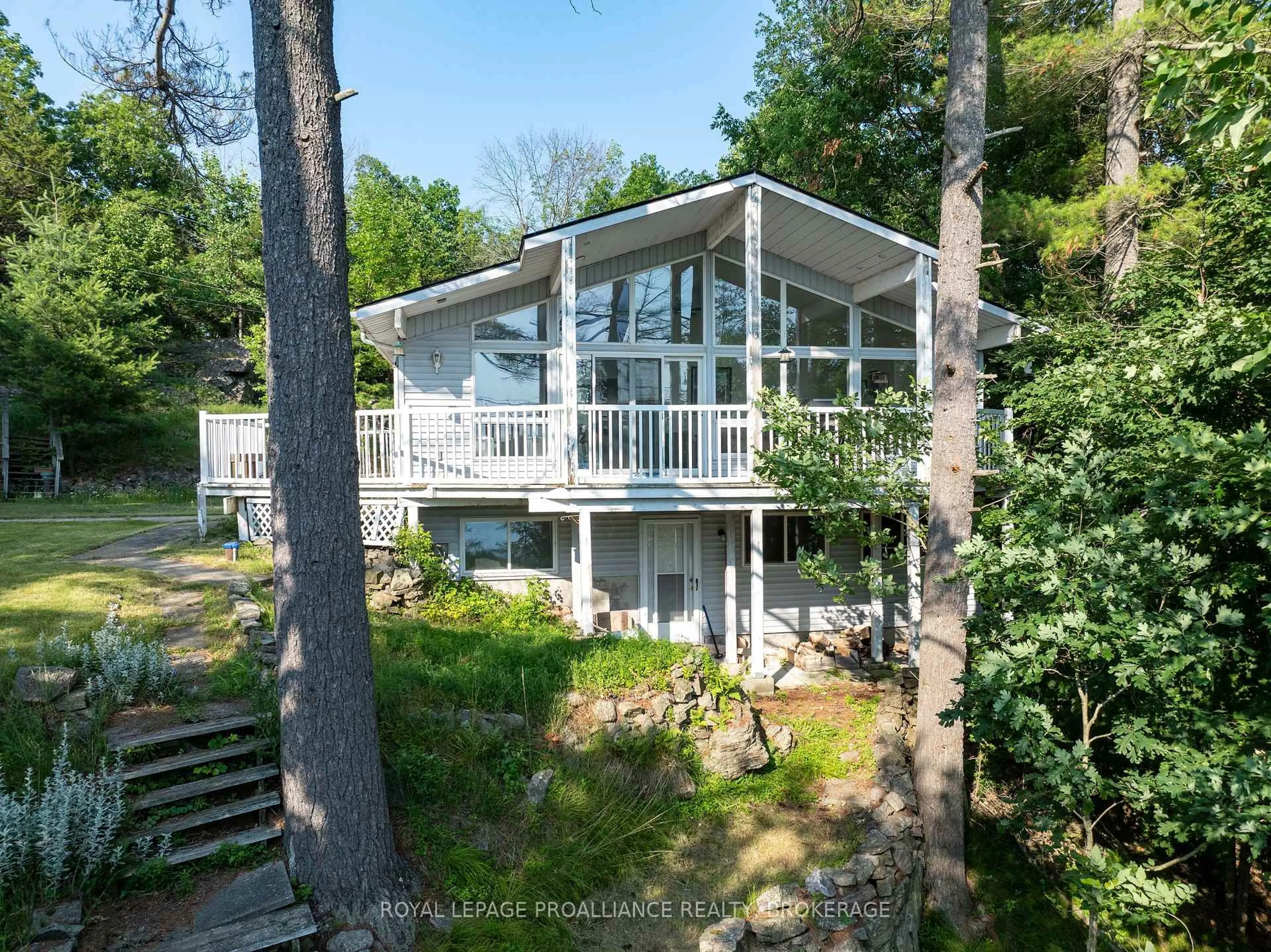 A pic from outside/outdoor area/front of a property/back of a property/a pic from drone, water/lake/river/ocean view for 182A Brooks Point Rd, Rideau Lakes Ontario K0G 1E0