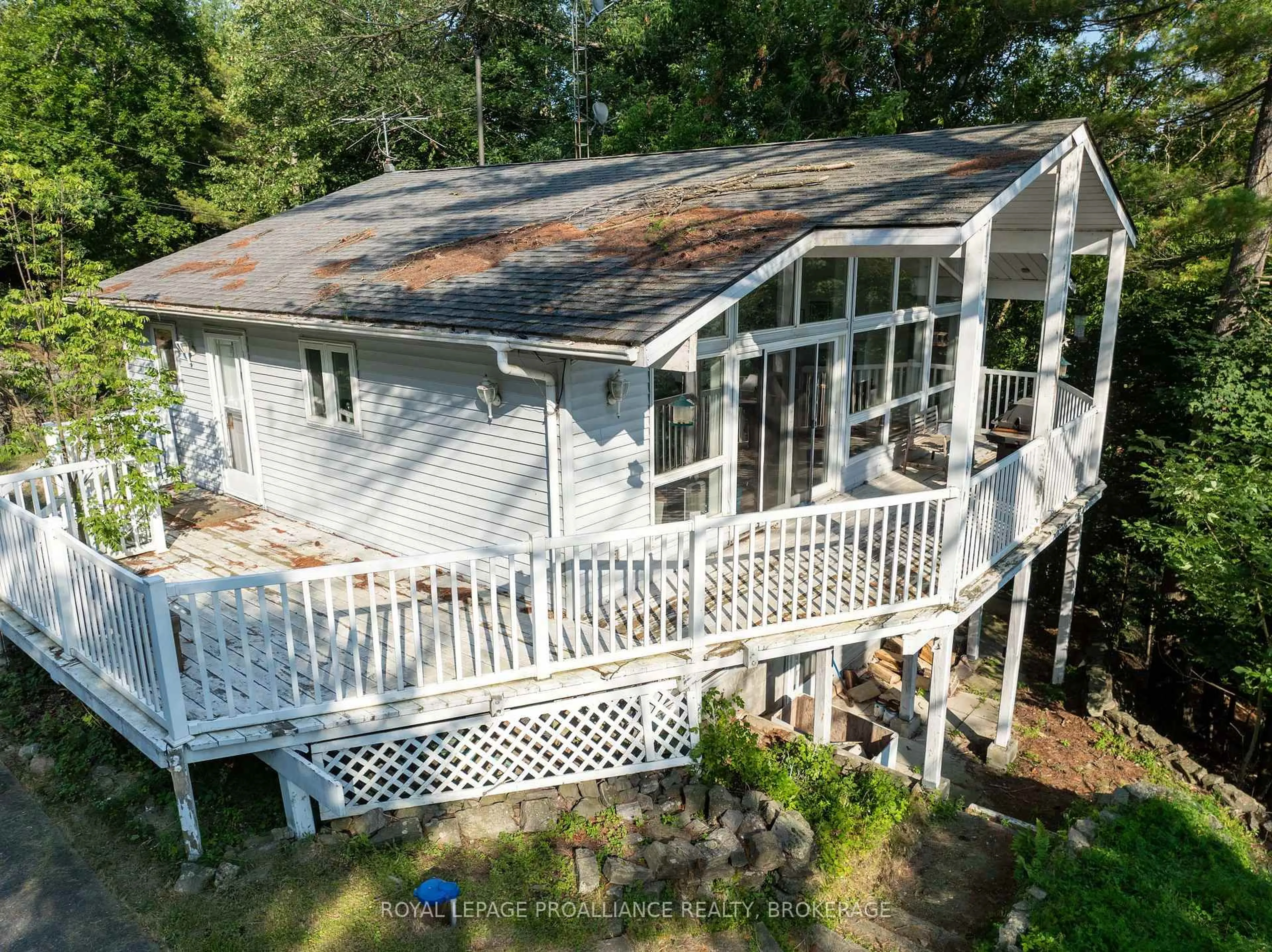 A pic from outside/outdoor area/front of a property/back of a property/a pic from drone, water/lake/river/ocean view for 182A Brooks Point Rd, Rideau Lakes Ontario K0G 1E0