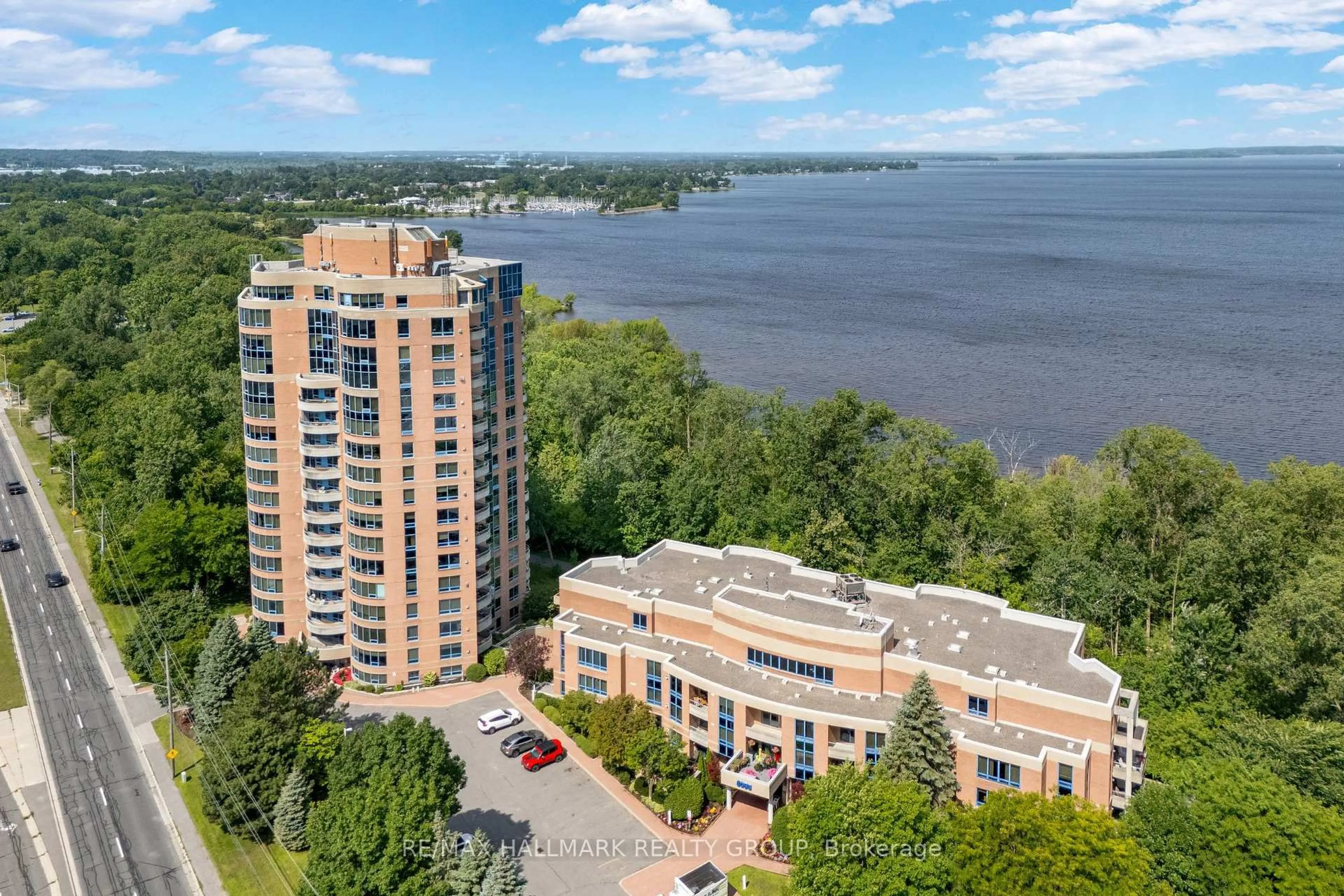 A pic from outside/outdoor area/front of a property/back of a property/a pic from drone, water/lake/river/ocean view for 3105 Carling Ave #503, Ottawa Ontario K2H 5A6