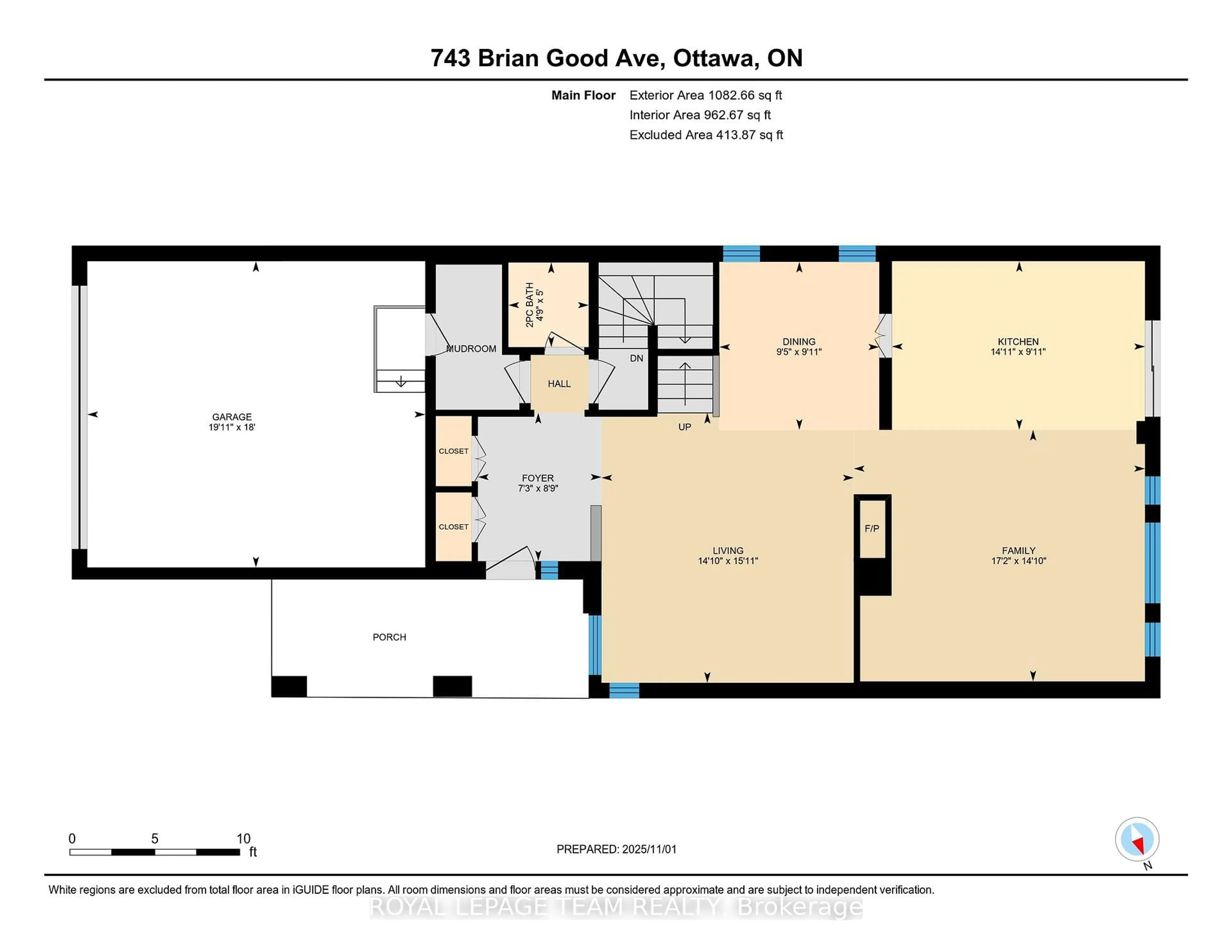 Floor plan for 743 Brian Good Ave, Ottawa Ontario K4M 0E3