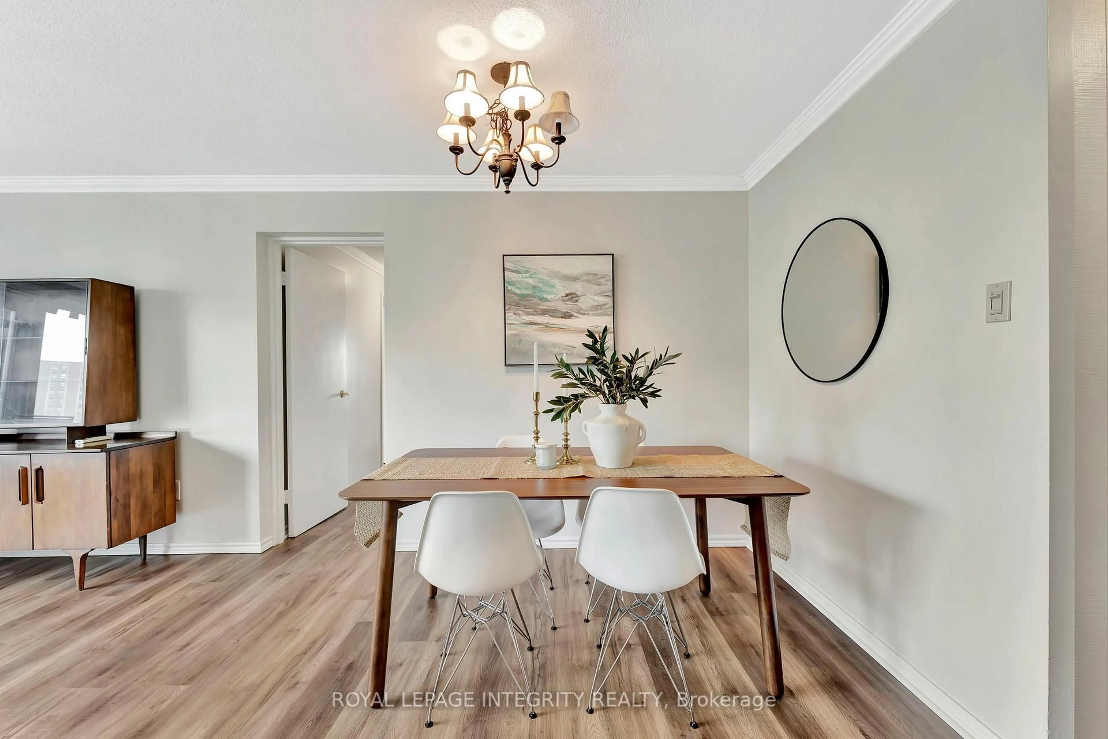 Dining room, wood/laminate floor for 20 Chesterton Dr #504, Ottawa Ontario K2E 6Z7