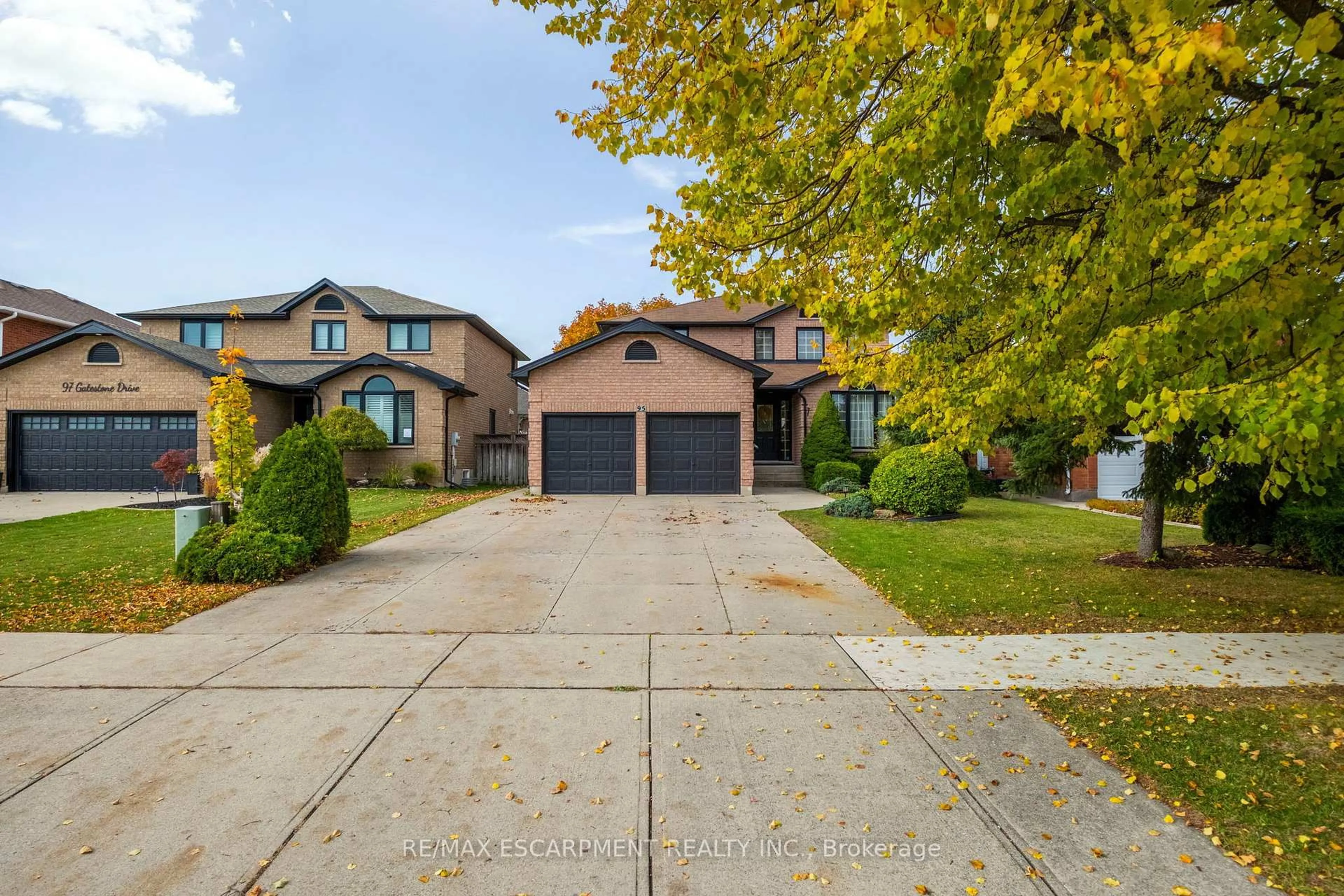 Home with brick exterior material, street for 95 Gatestone Dr, Hamilton Ontario L8J 2V1