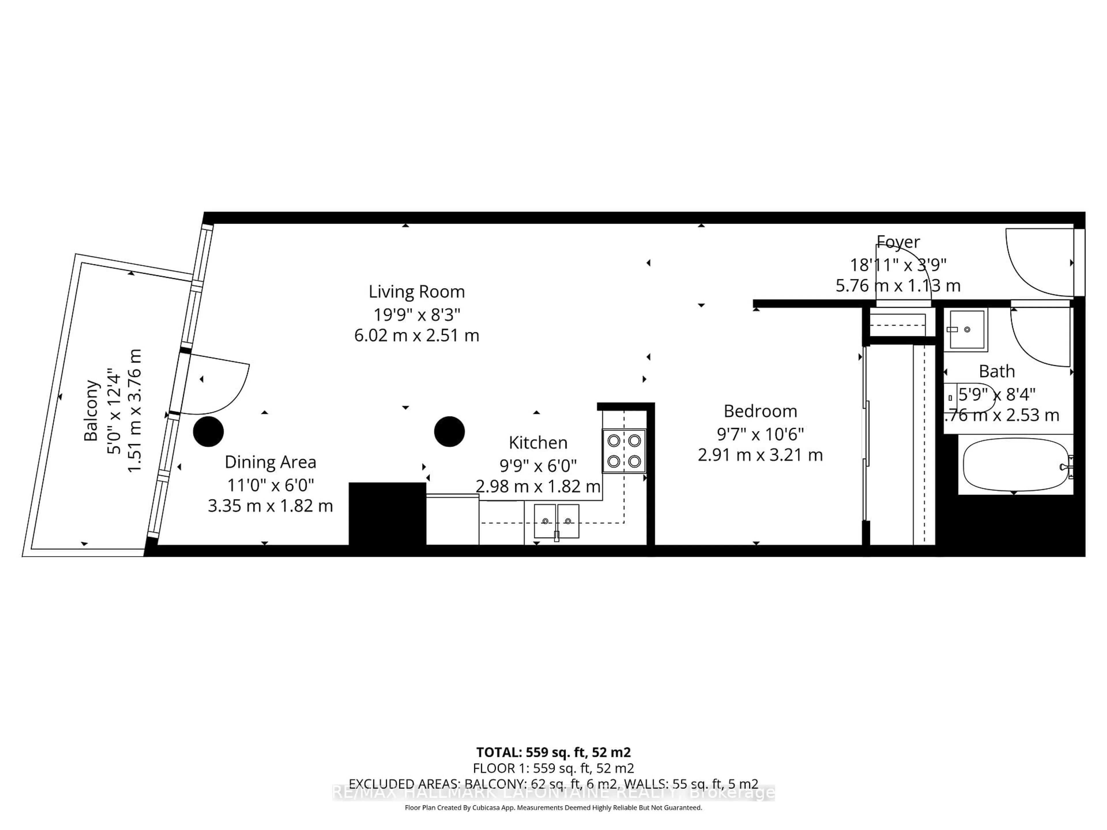 Floor plan for 354 Gladstone Ave #224, Ottawa Ontario K2P 0R4