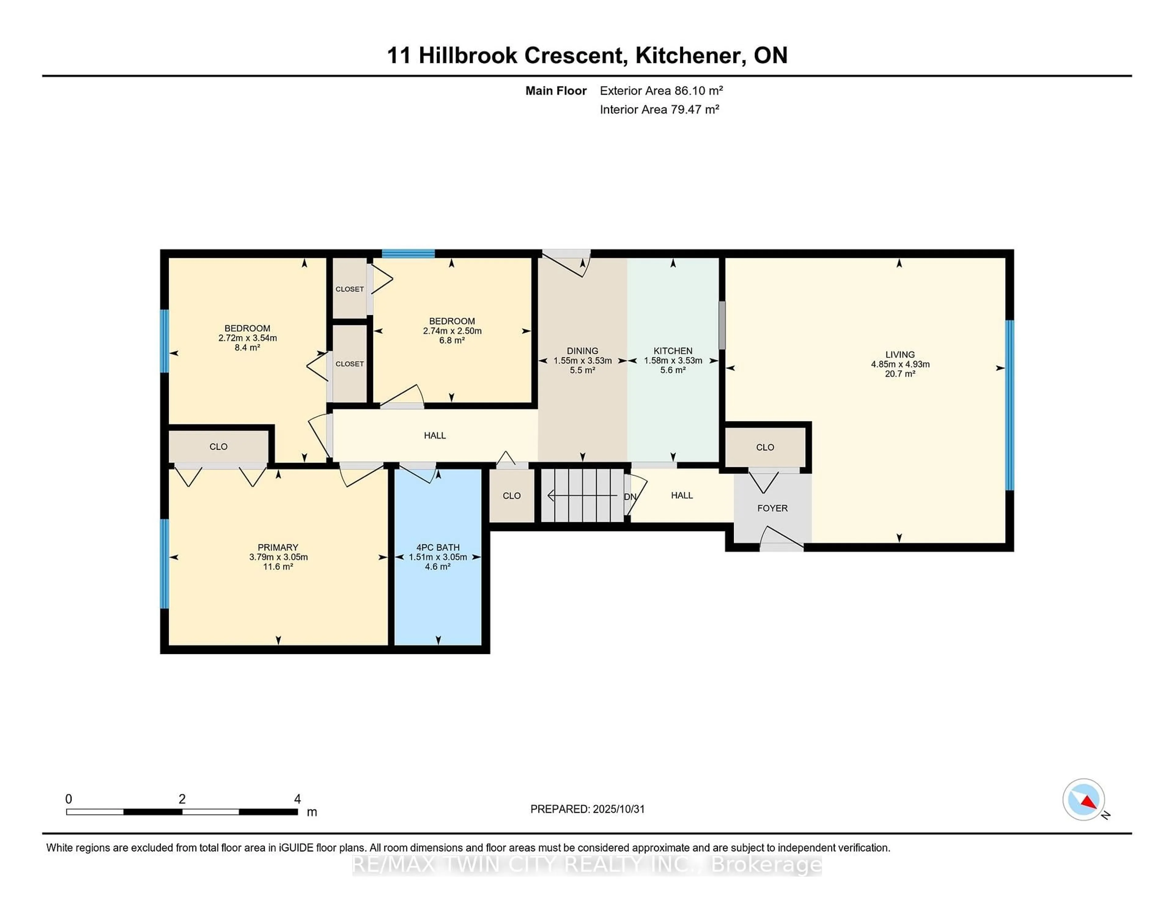 Floor plan for 11 Hillbrook Cres, Kitchener Ontario N2N 1J4