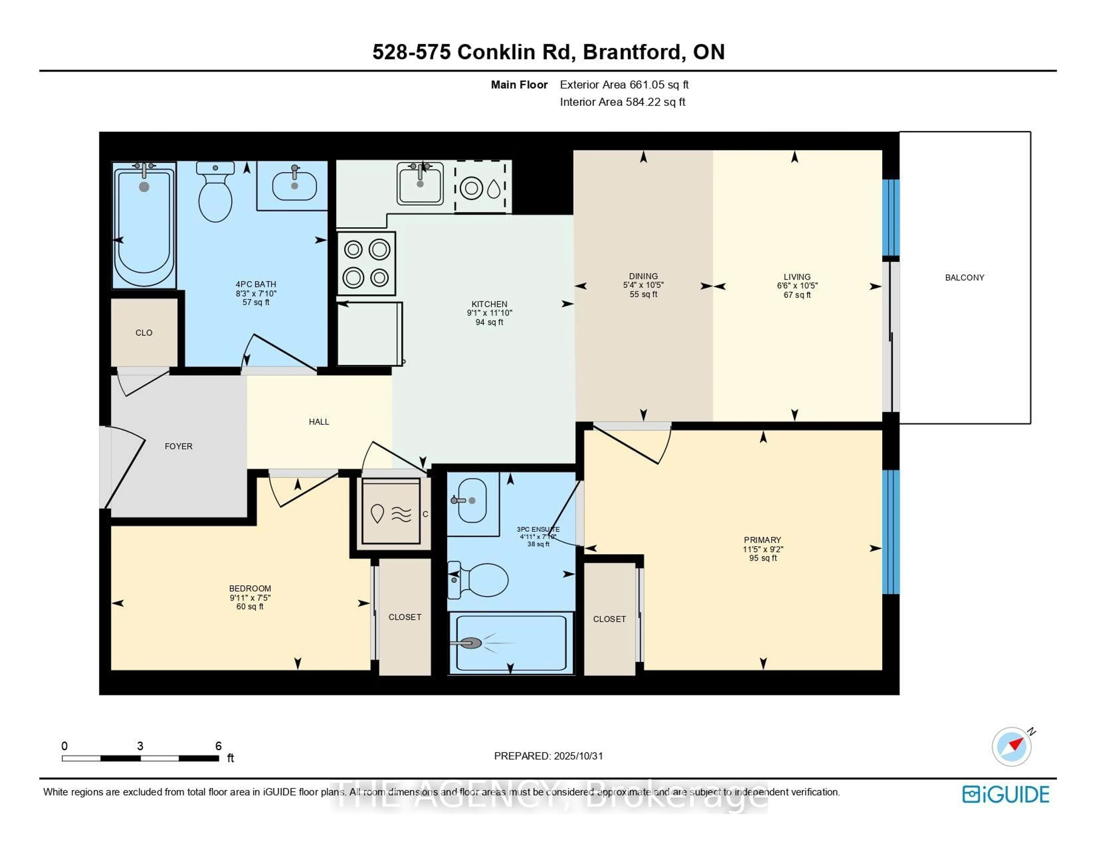Floor plan for 575 Conklin Rd #528, Brantford Ontario N3T 0Y2