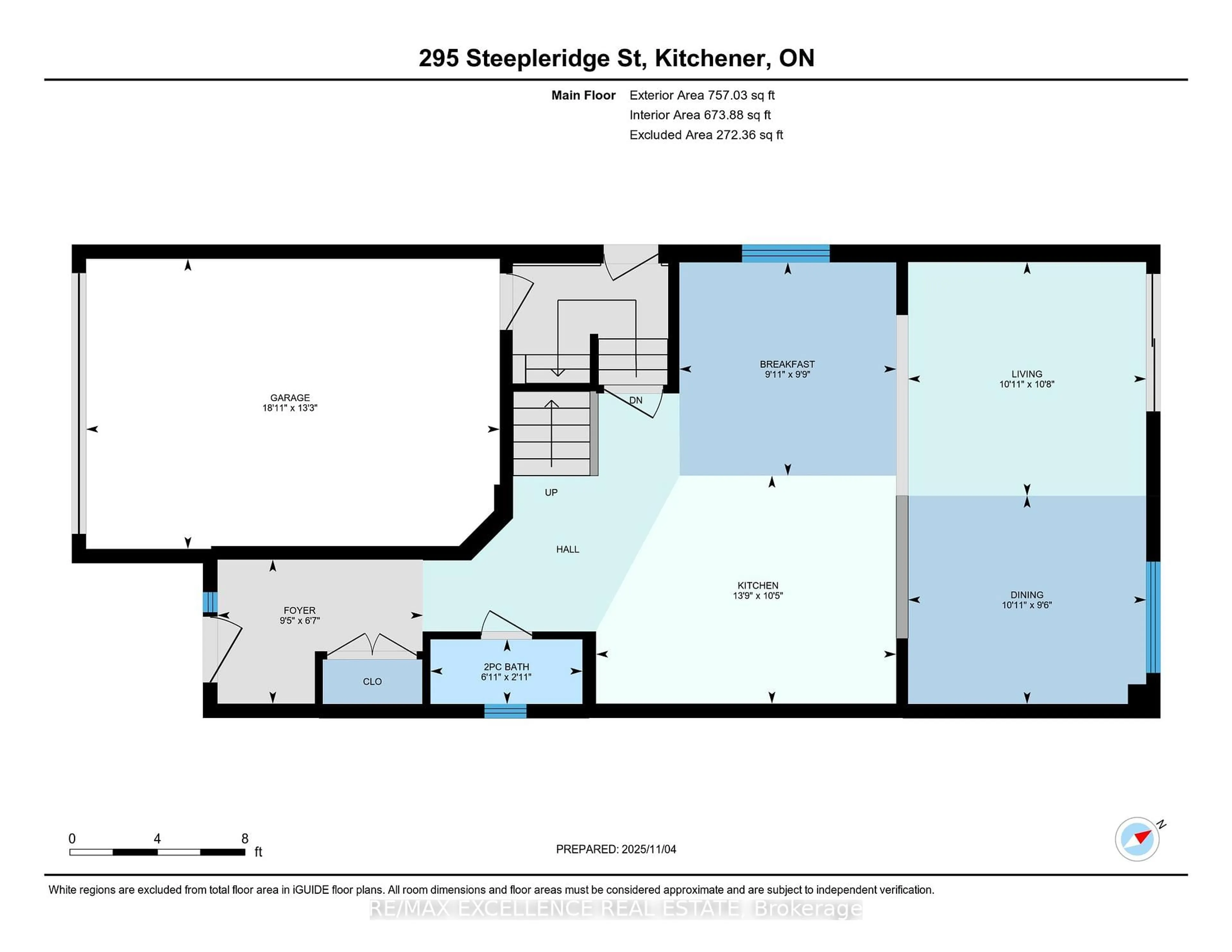 Floor plan for 295 Steepleridge St, Kitchener Ontario N2P 0B4