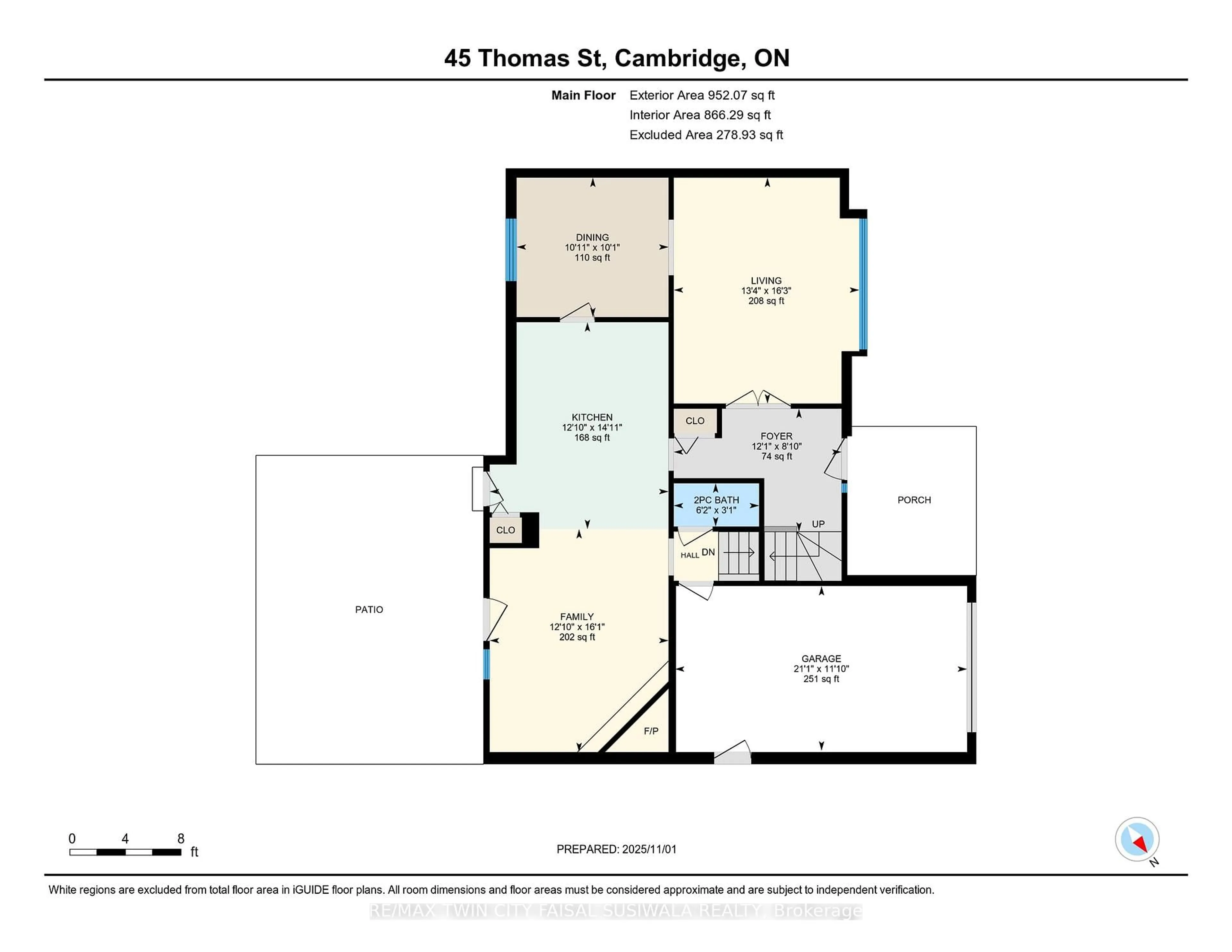 Floor plan for 45 Thomas St, Cambridge Ontario N3C 3C6