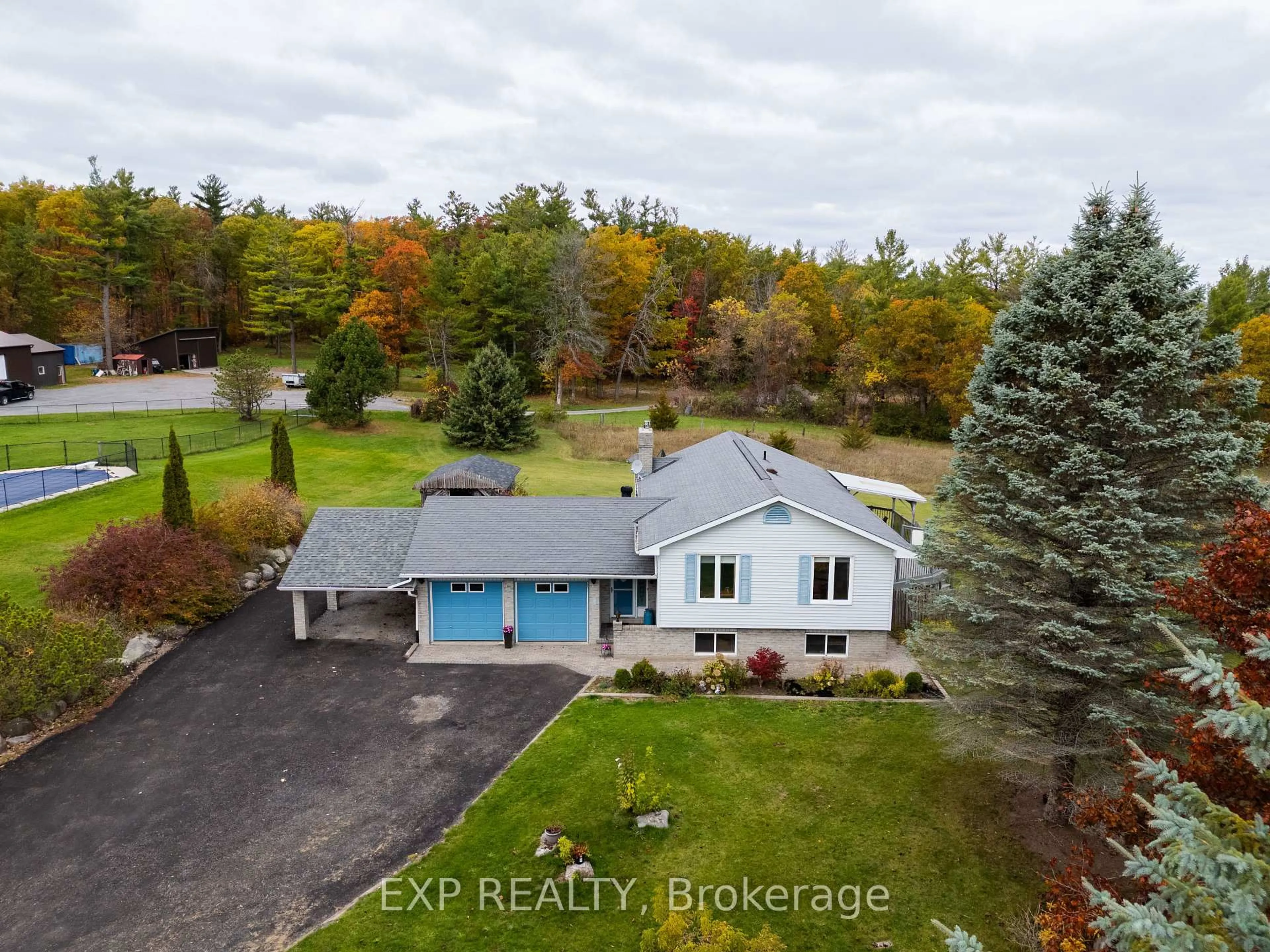 A pic from outside/outdoor area/front of a property/back of a property/a pic from drone, water/lake/river/ocean view for 617 Tuftsville Rd, Stirling Ontario K0K 3E0