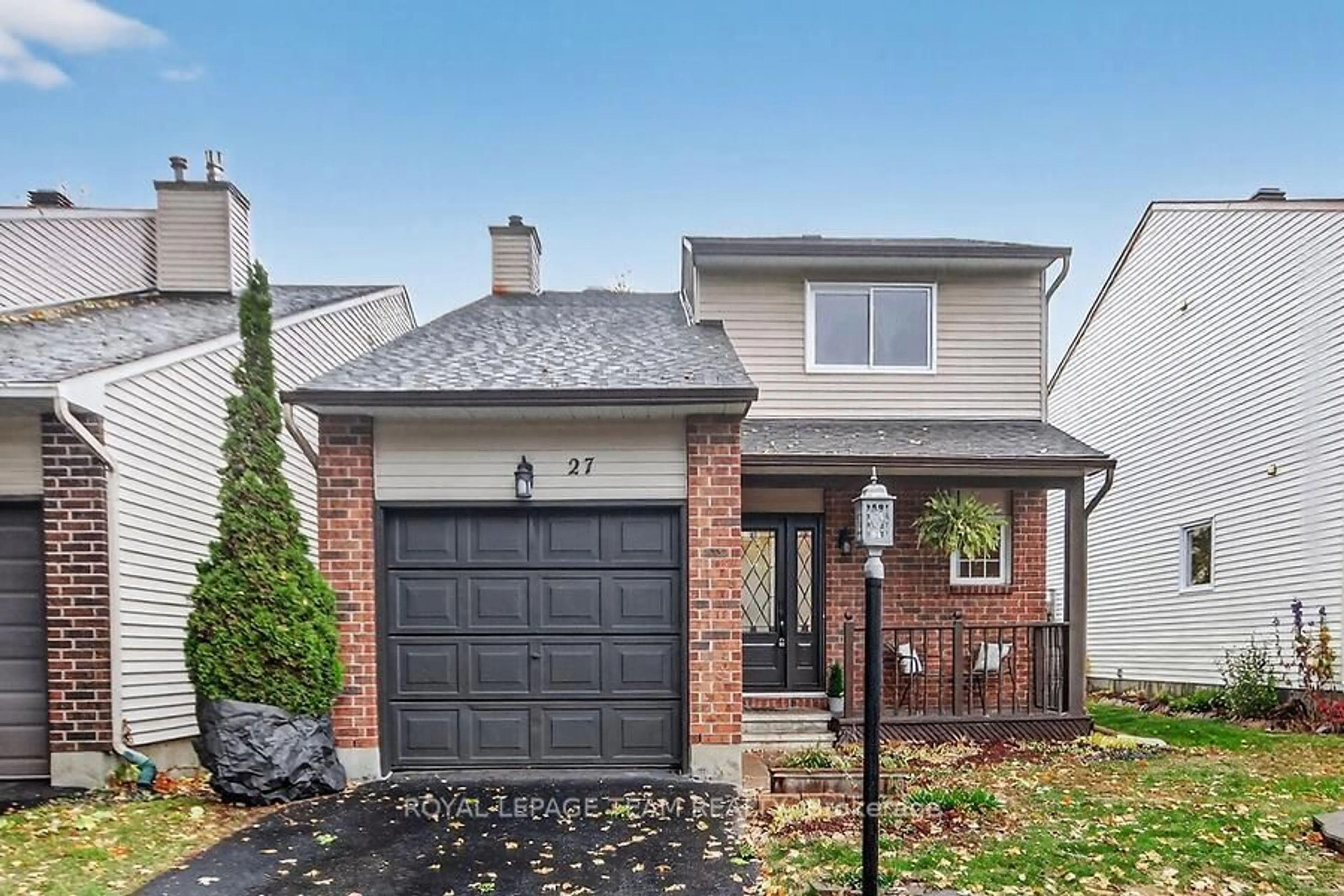 Home with brick exterior material, street for 27 Benlark Rd, Barrhaven Ontario K2J 2L5