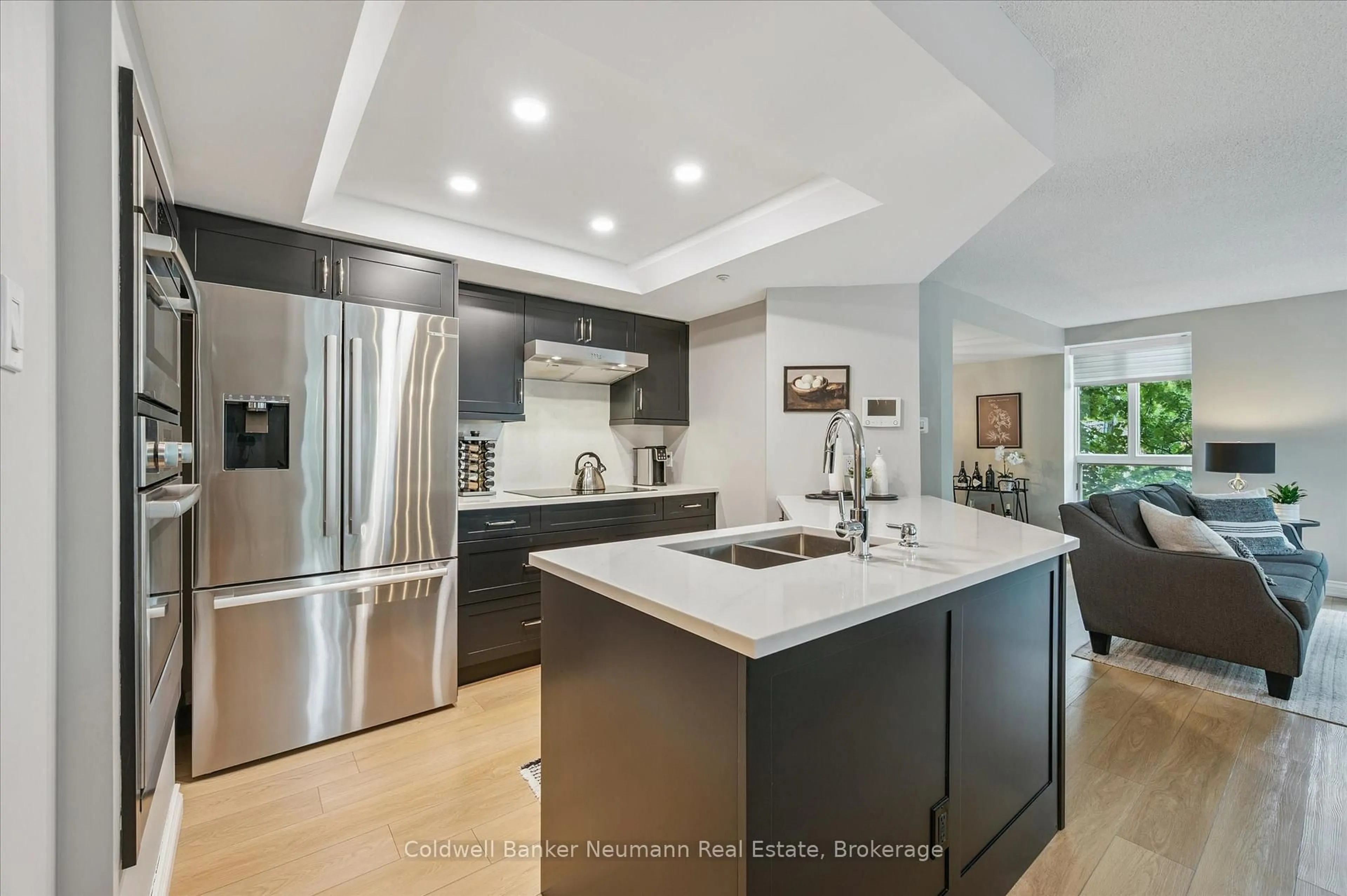 Open concept kitchen, ceramic/tile floor for 57 Suffolk St #305, Guelph Ontario N1H 2J1