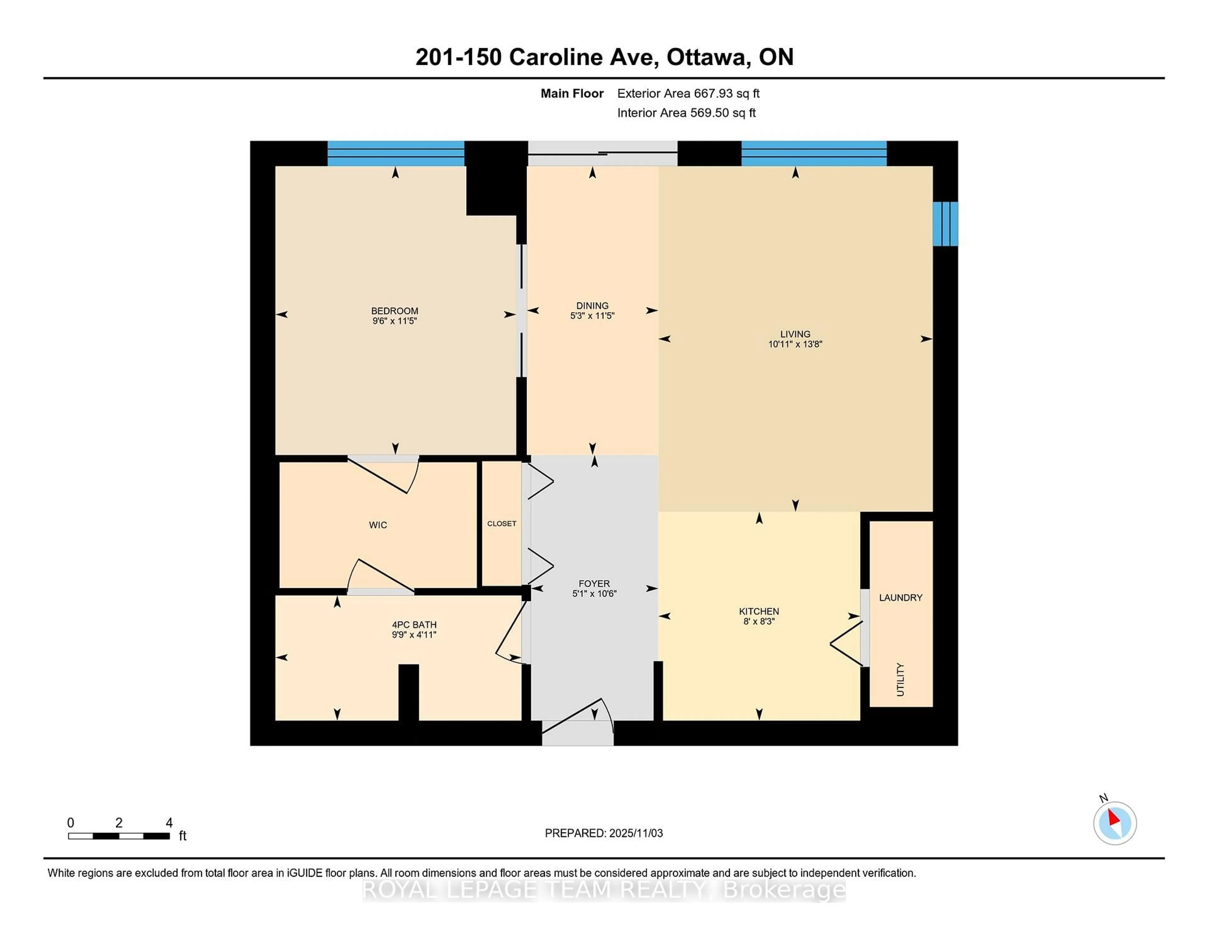 Floor plan for 150 Caroline Ave #201, Ottawa Ontario K1Y 4X8
