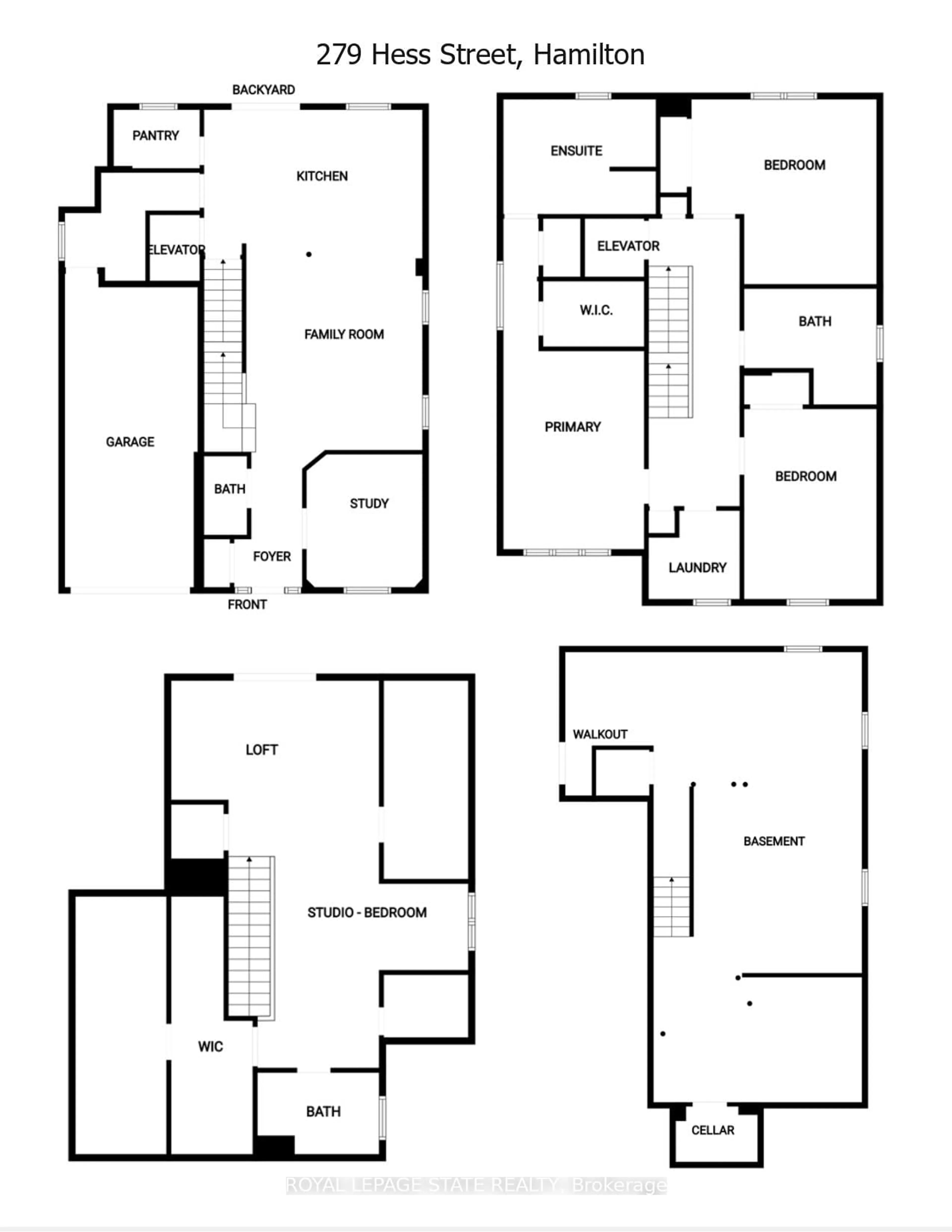 Floor plan for 279 Hess St, Hamilton Ontario L8P 3P6