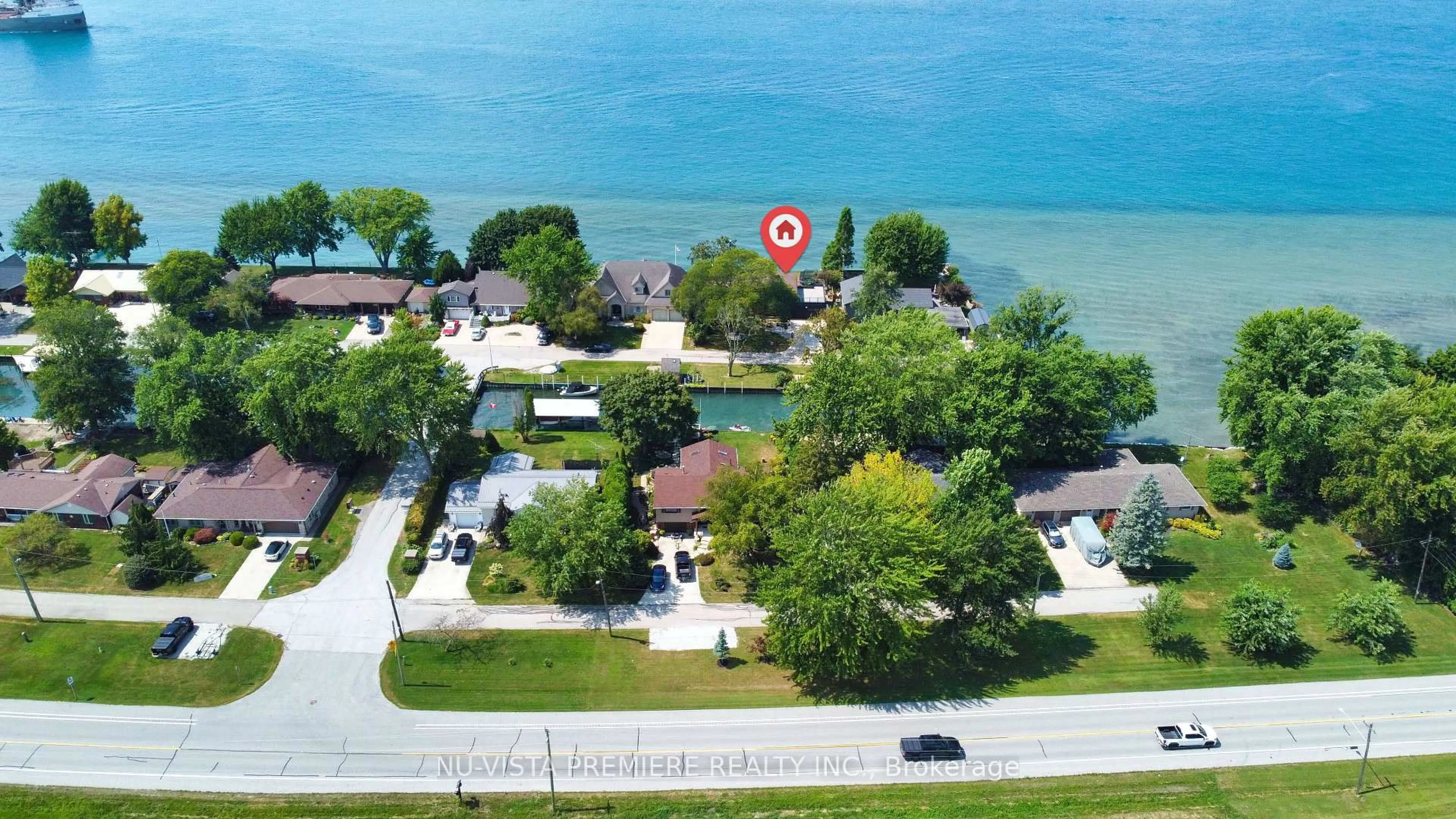 A pic from outside/outdoor area/front of a property/back of a property/a pic from drone, water/lake/river/ocean view for 3943 Seaway Rd, St. Clair Ontario N0P 2B0