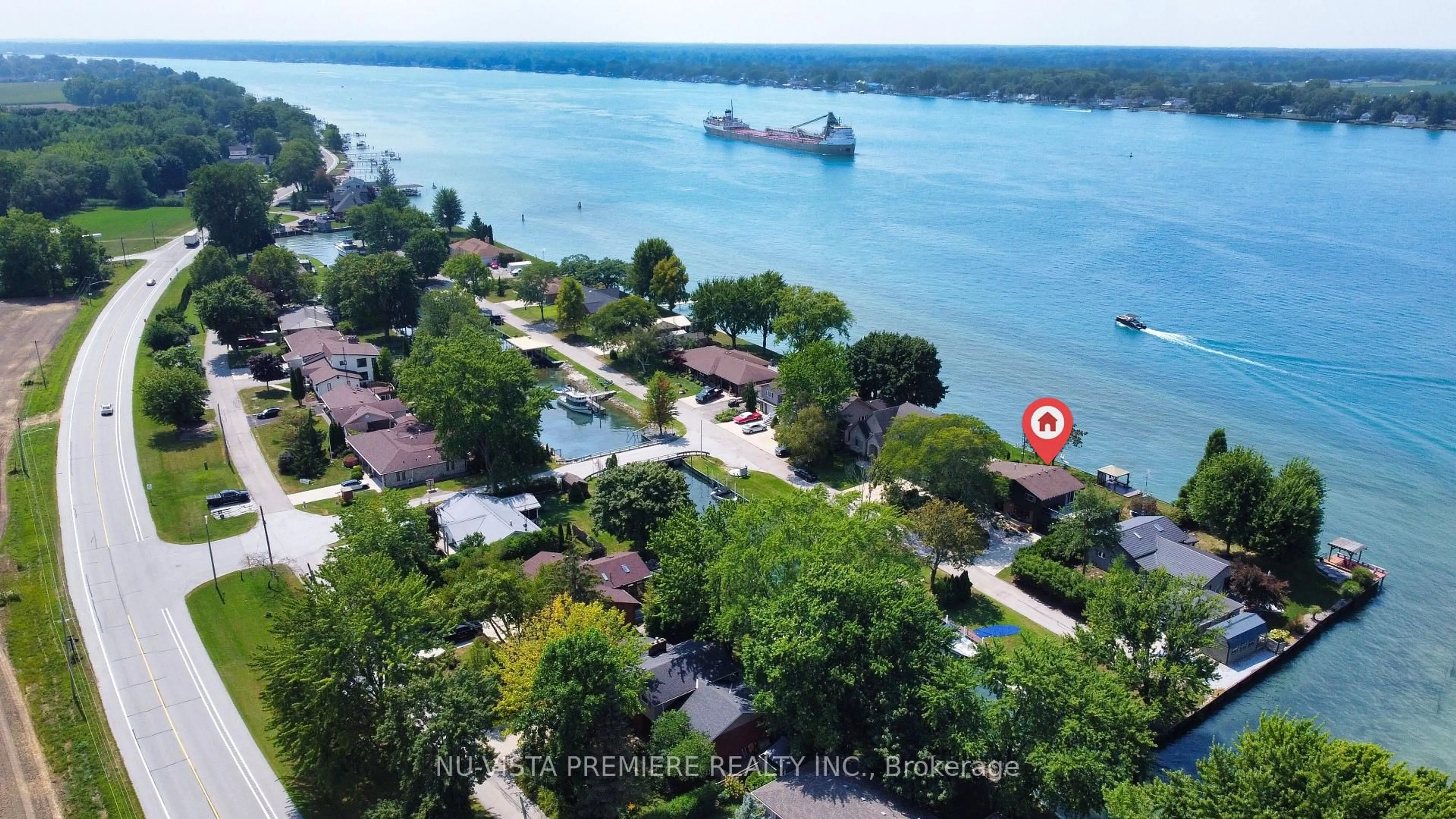 A pic from outside/outdoor area/front of a property/back of a property/a pic from drone, water/lake/river/ocean view for 3943 Seaway Rd, St. Clair Ontario N0P 2B0
