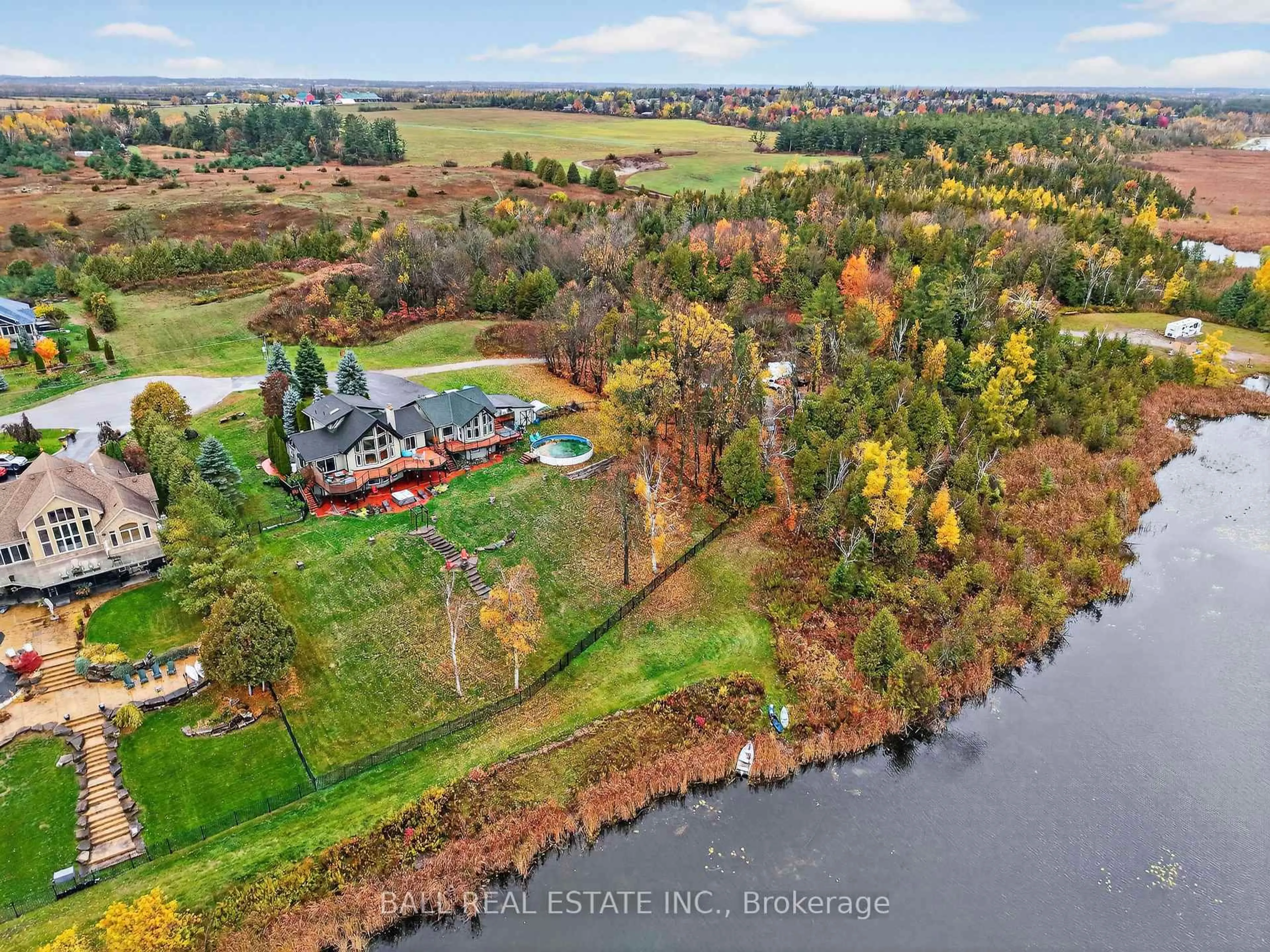 A pic from outside/outdoor area/front of a property/back of a property/a pic from drone, water/lake/river/ocean view for 151 Peller Crt, Kawartha Lakes Ontario K0M 1A0