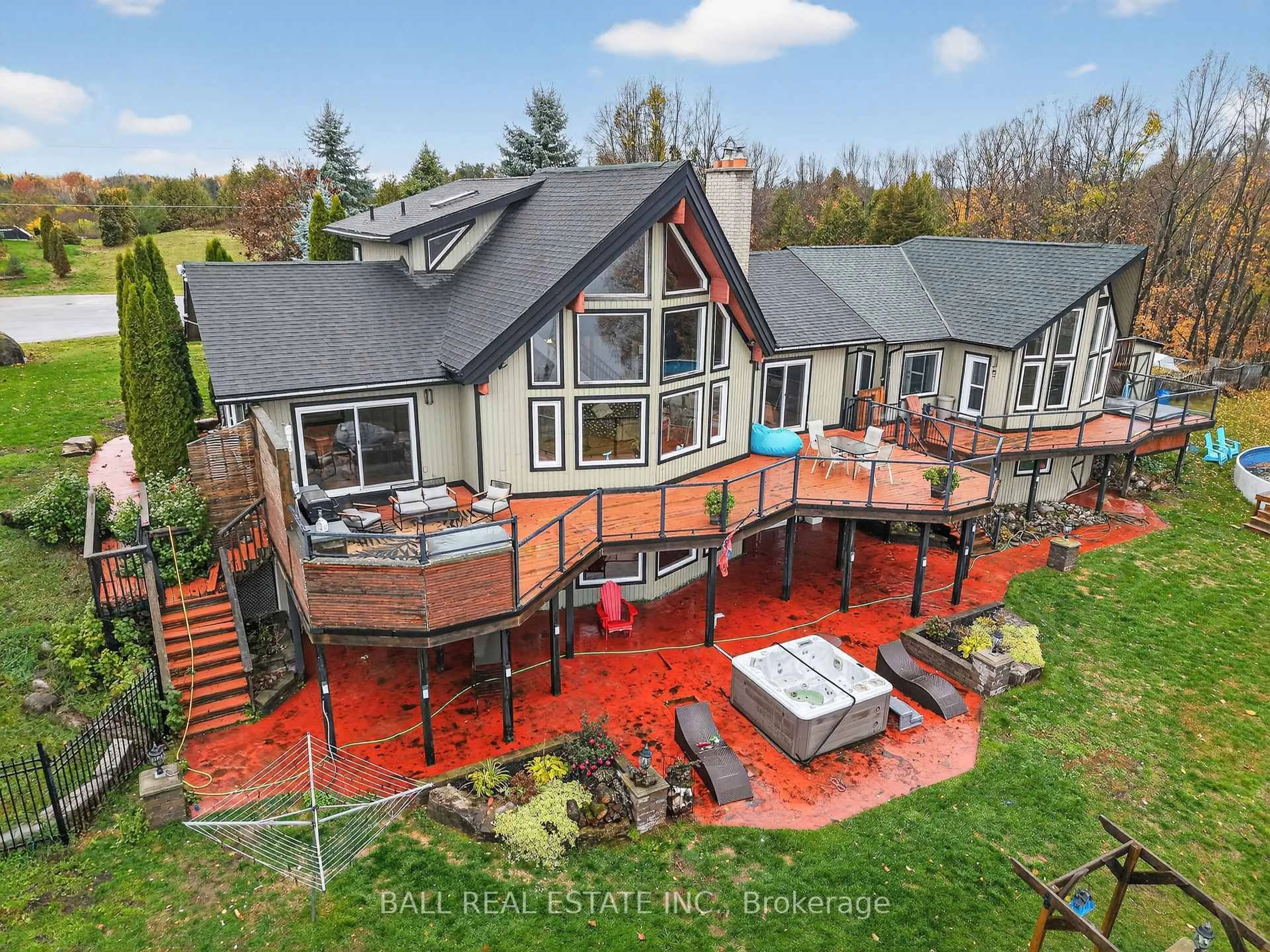 A pic from outside/outdoor area/front of a property/back of a property/a pic from drone, water/lake/river/ocean view for 151 Peller Crt, Kawartha Lakes Ontario K0M 1A0