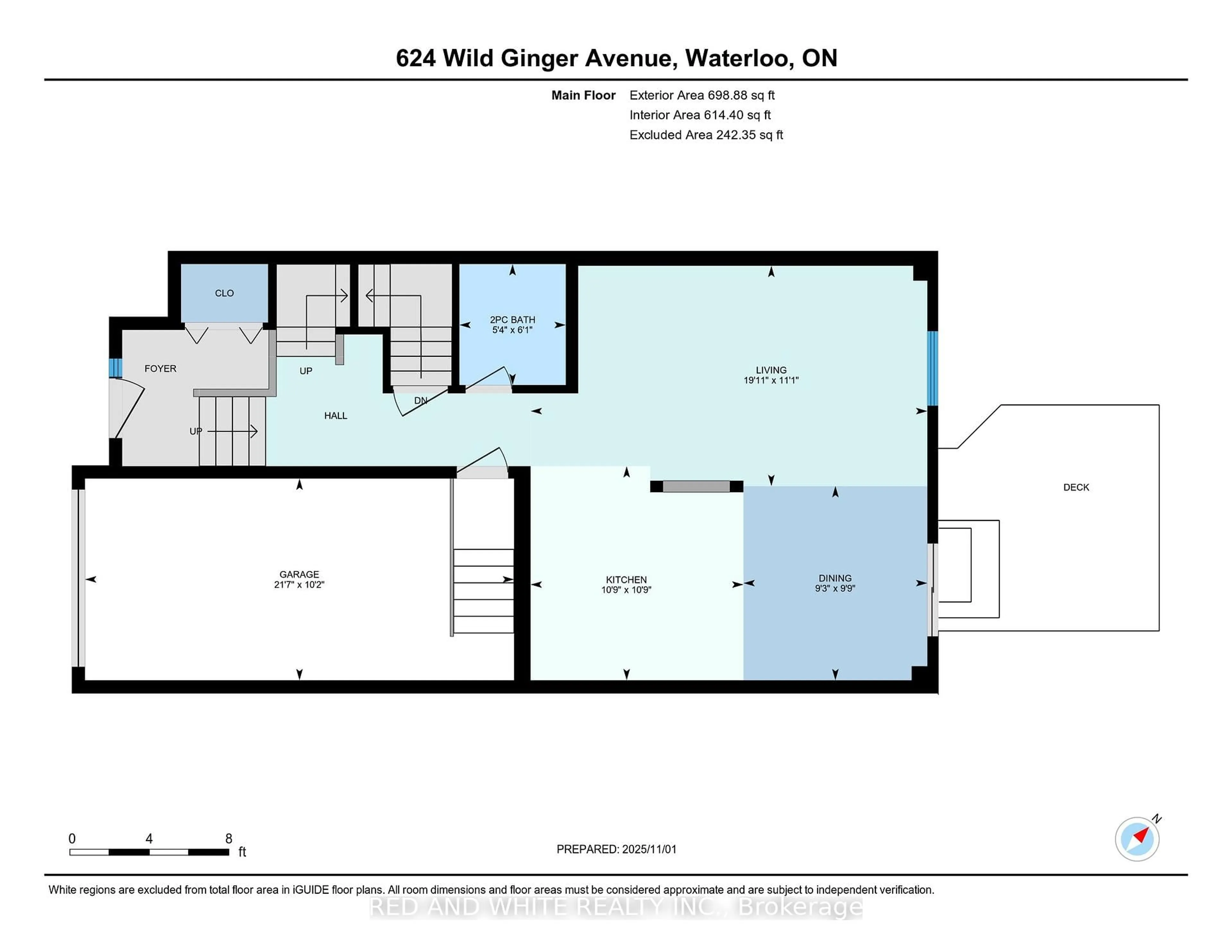 Floor plan for 624 Wild Ginger Ave, Waterloo Ontario N2V 2S9