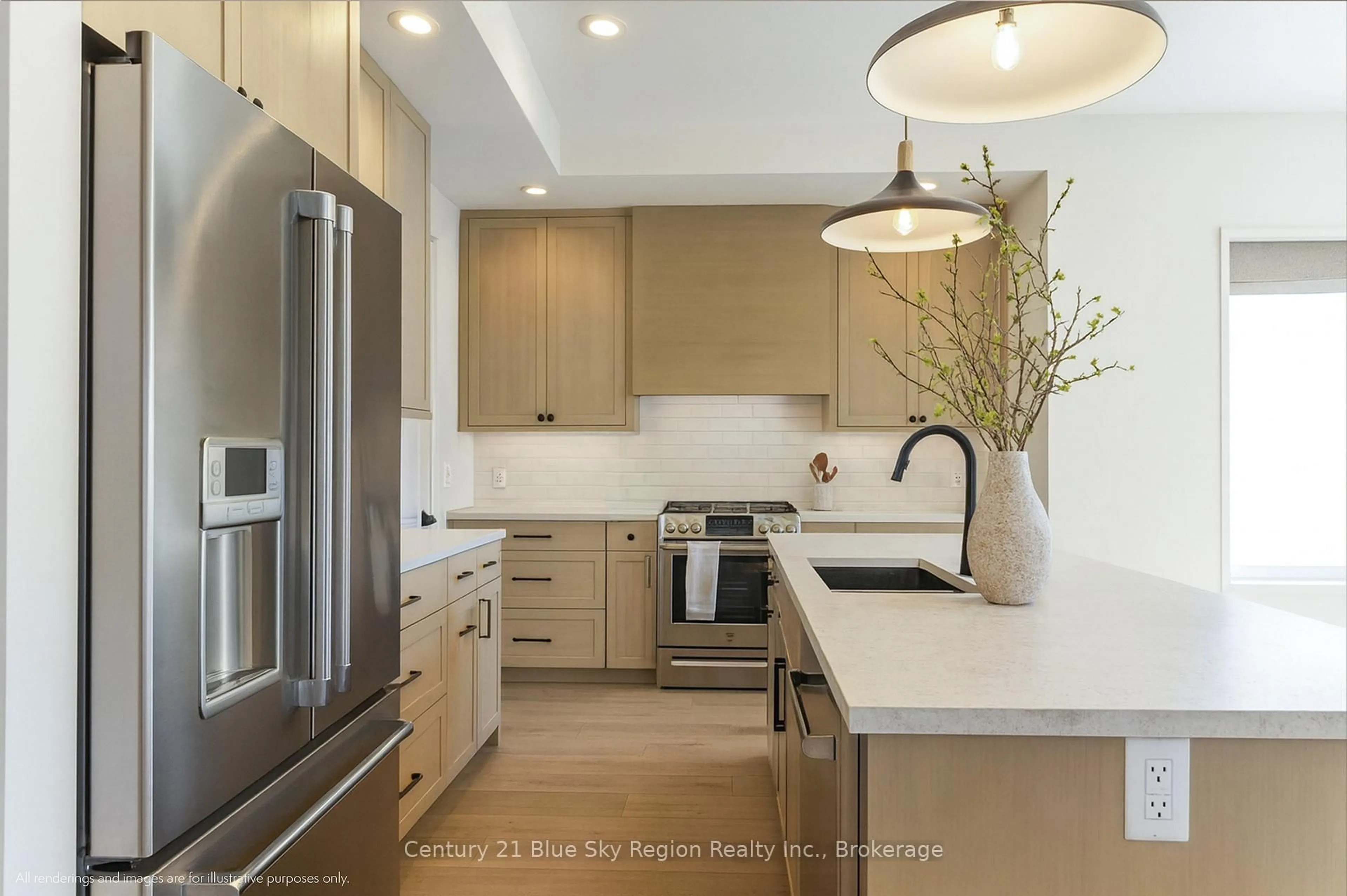 Contemporary kitchen, ceramic/tile floor for 36 Kenreta Dr, North Bay Ontario P1C 0A5