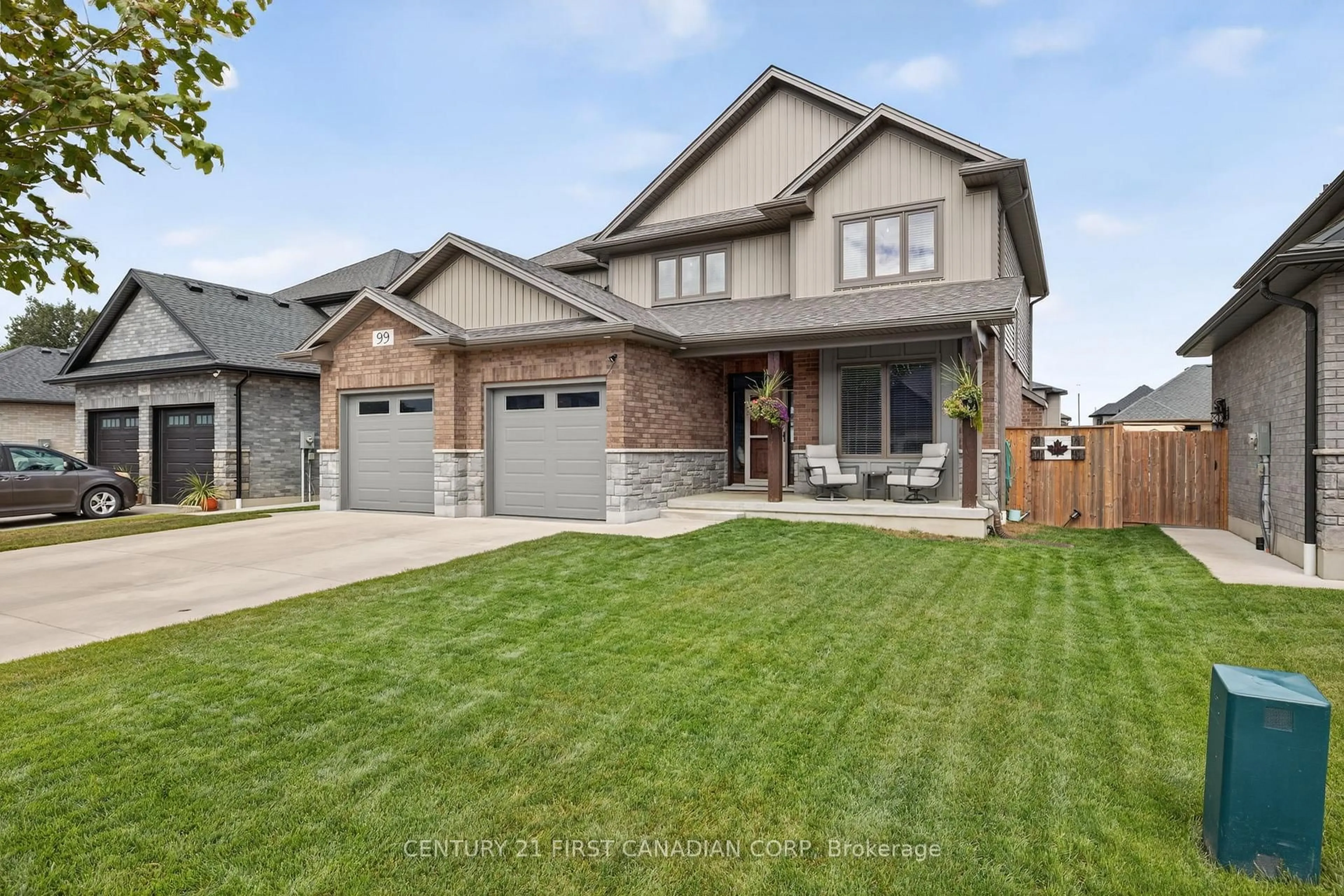 Home with brick exterior material, street for 99 Thames Springs Cres, Zorra Ontario N0M 2M0