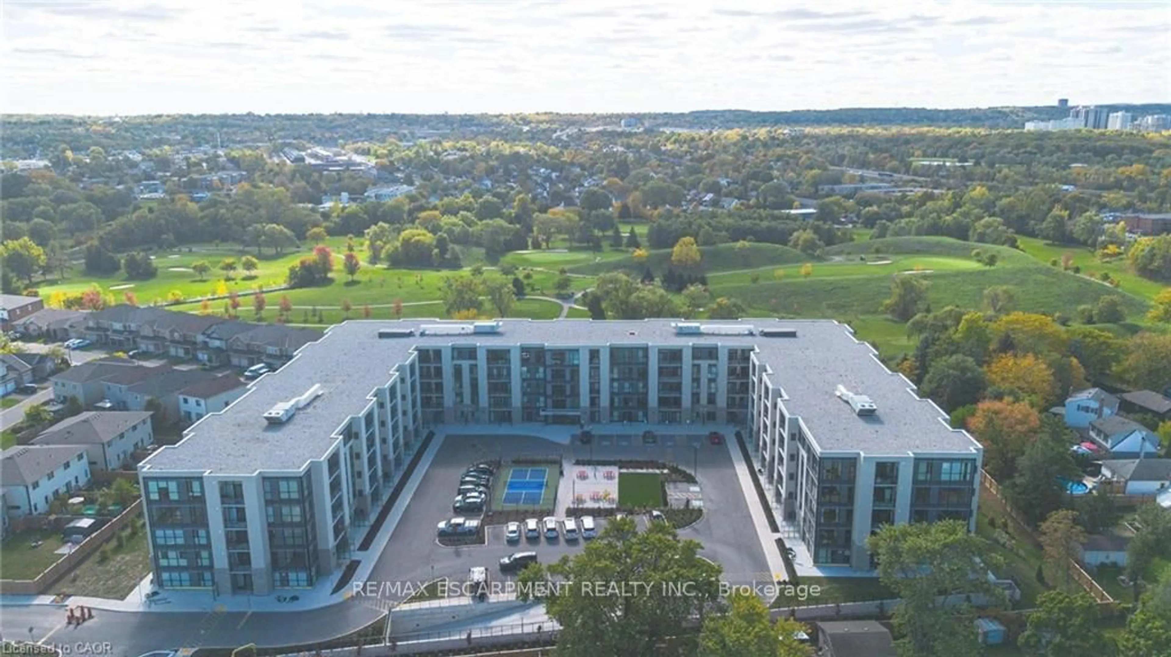 A pic from outside/outdoor area/front of a property/back of a property/a pic from drone, city buildings view from balcony for 50 Herrick Ave #231, St. Catharines Ontario L2P 0G3