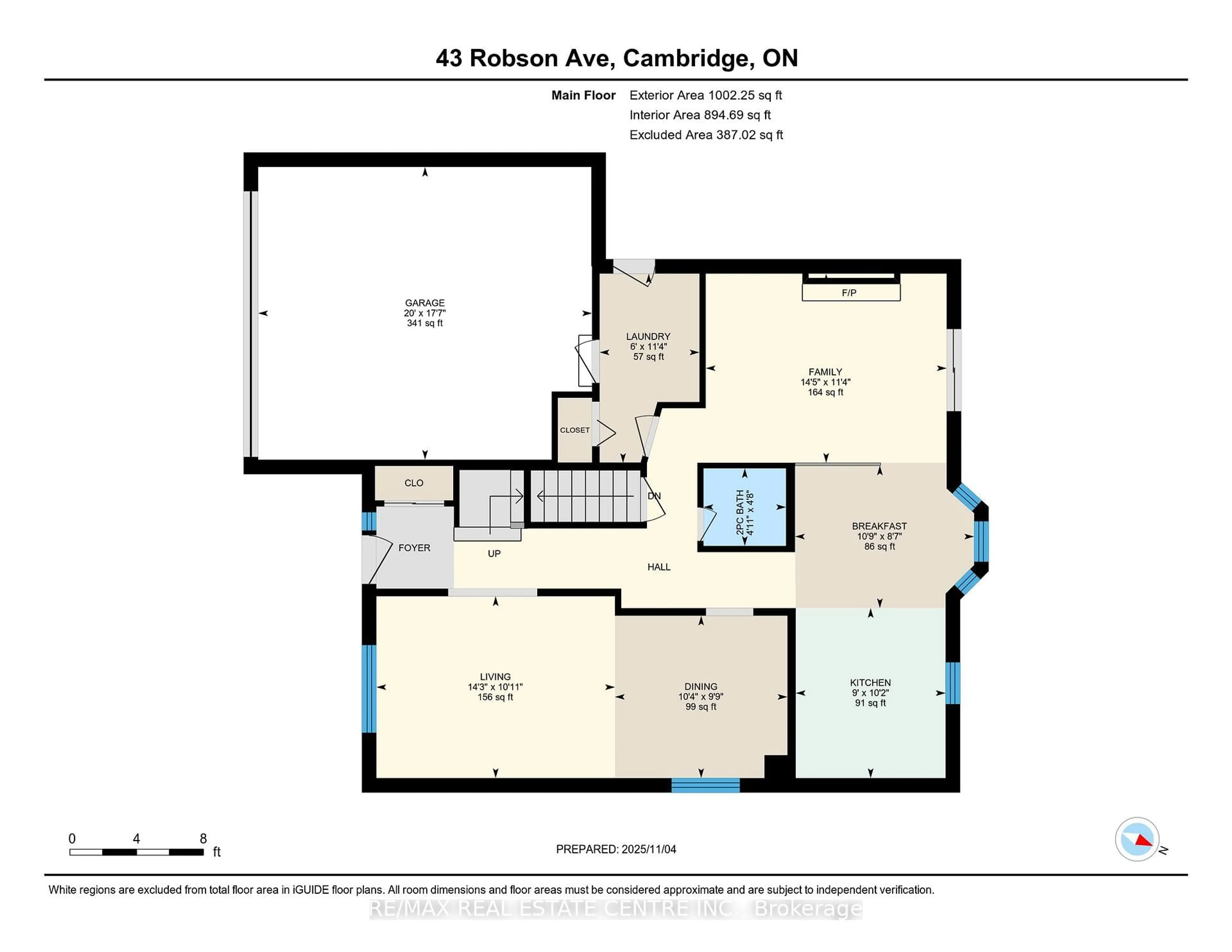 Floor plan for 43 Robson Ave, Cambridge Ontario N1T 1L2