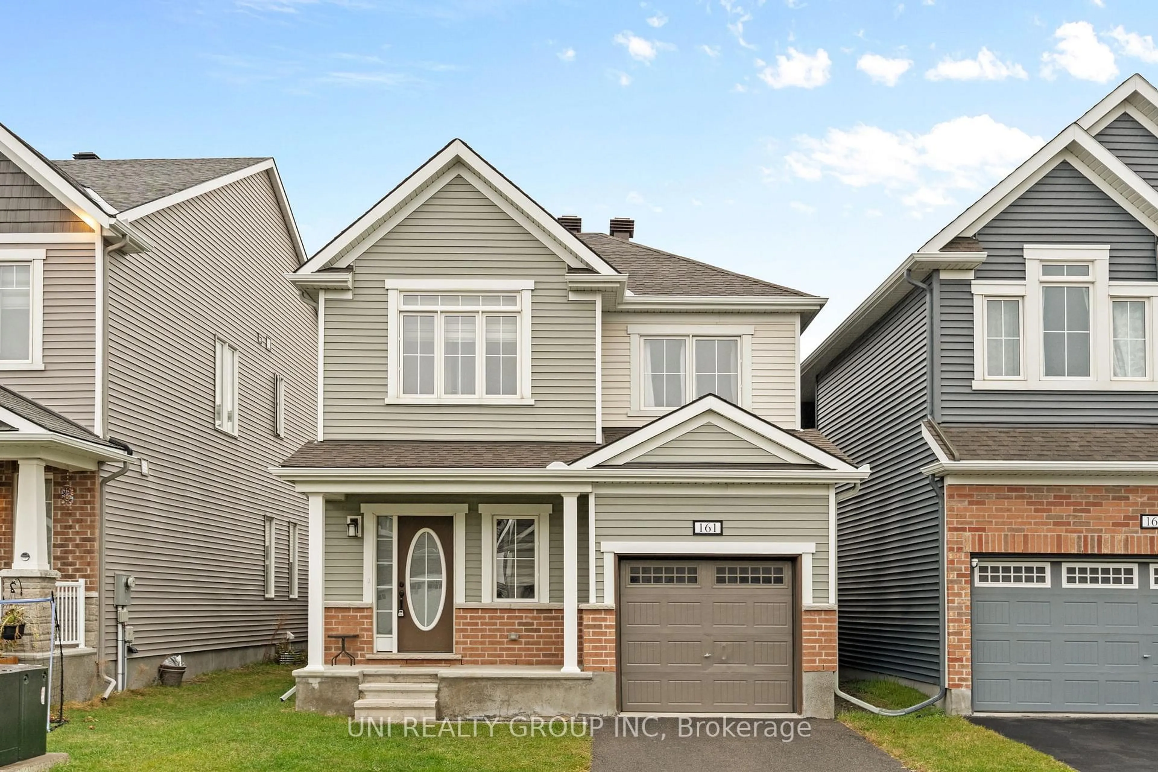 Home with vinyl exterior material, street for 161 Celestial Grve, Ottawa Ontario K2J 6R6