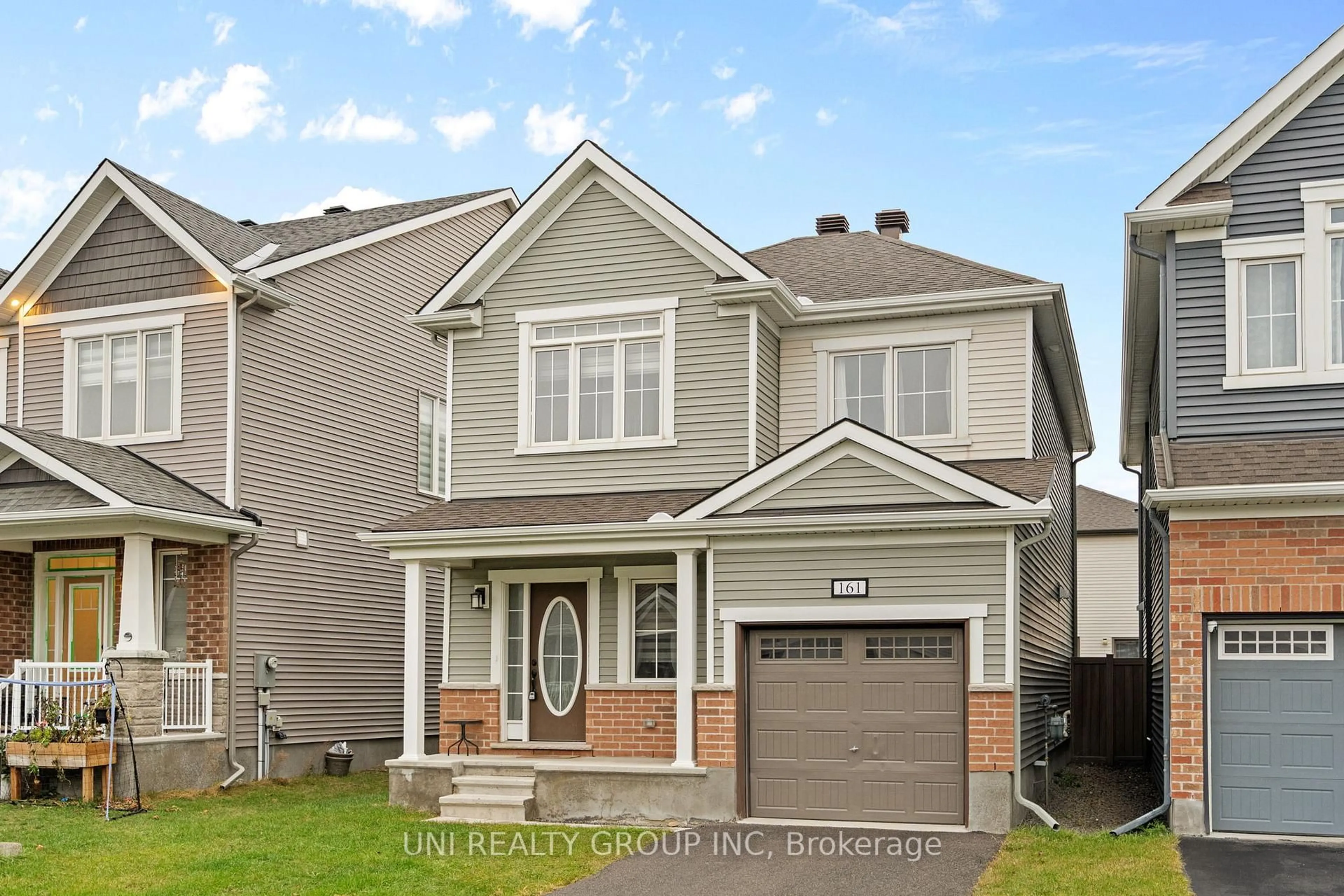 Home with vinyl exterior material, street for 161 Celestial Grve, Ottawa Ontario K2J 6R6
