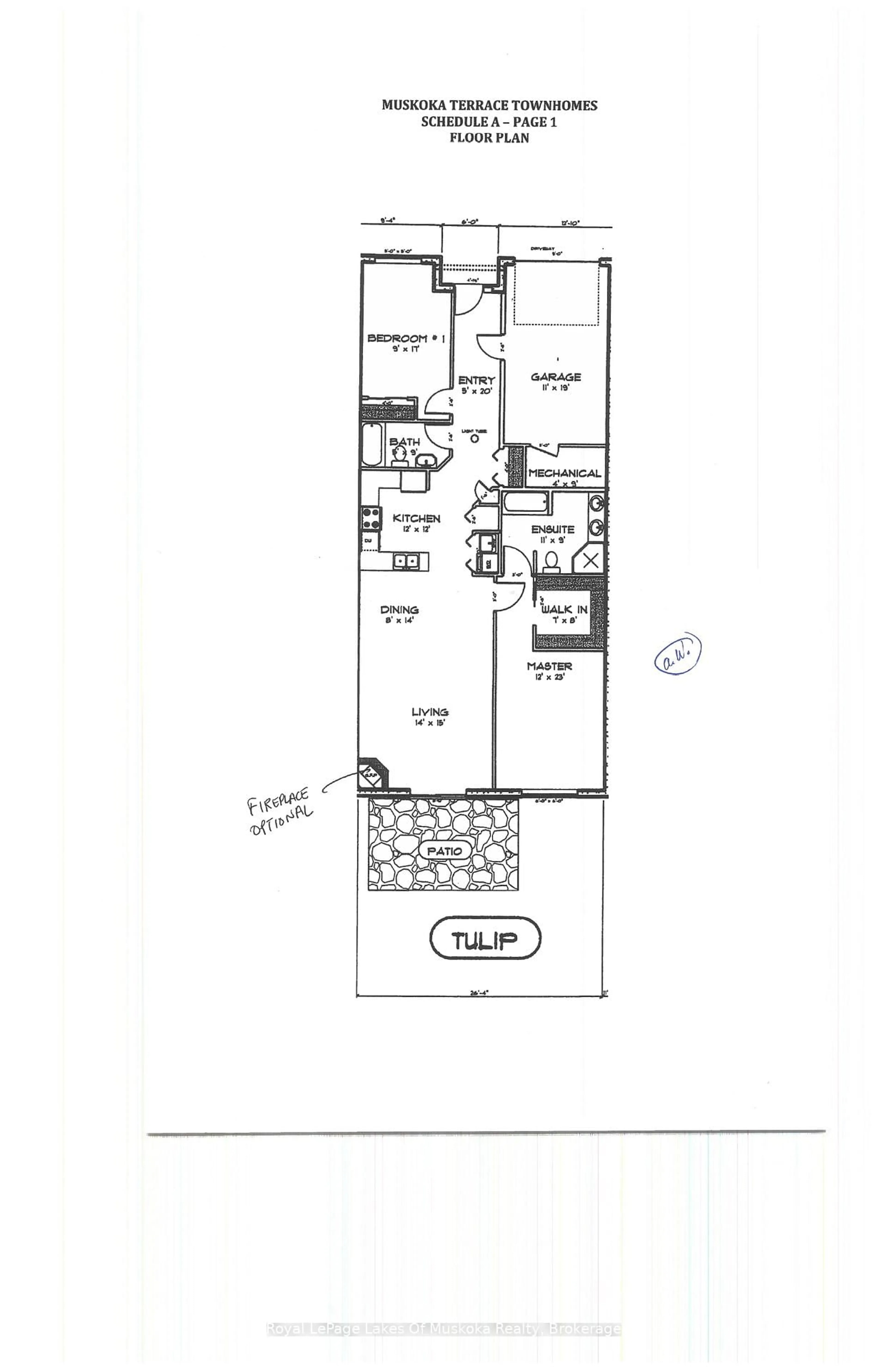 Floor plan for 5 Jordan Lane #8, Huntsville Ontario P1H 1K9