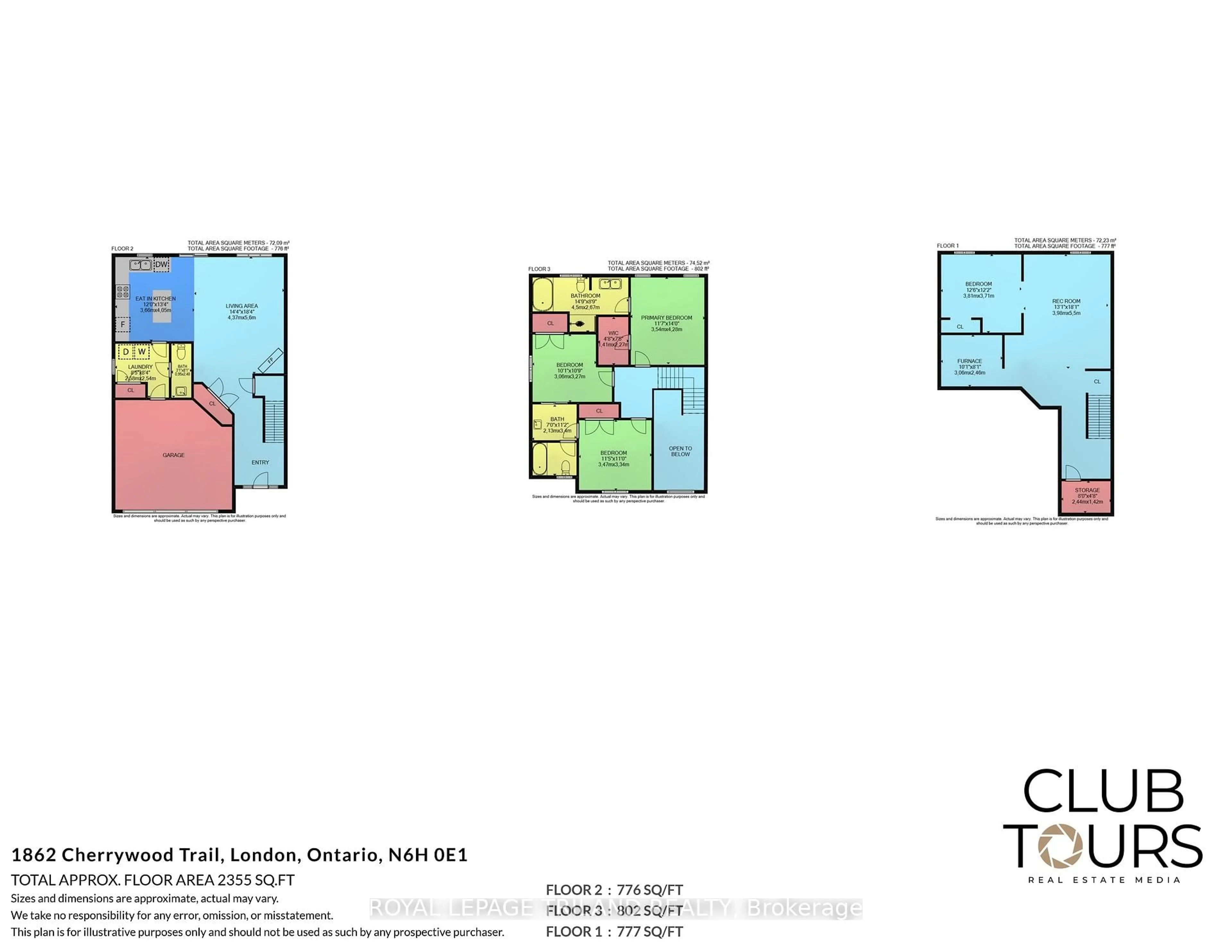 Floor plan for 1862 Cherrywood Tr, London North Ontario N6H 0E1