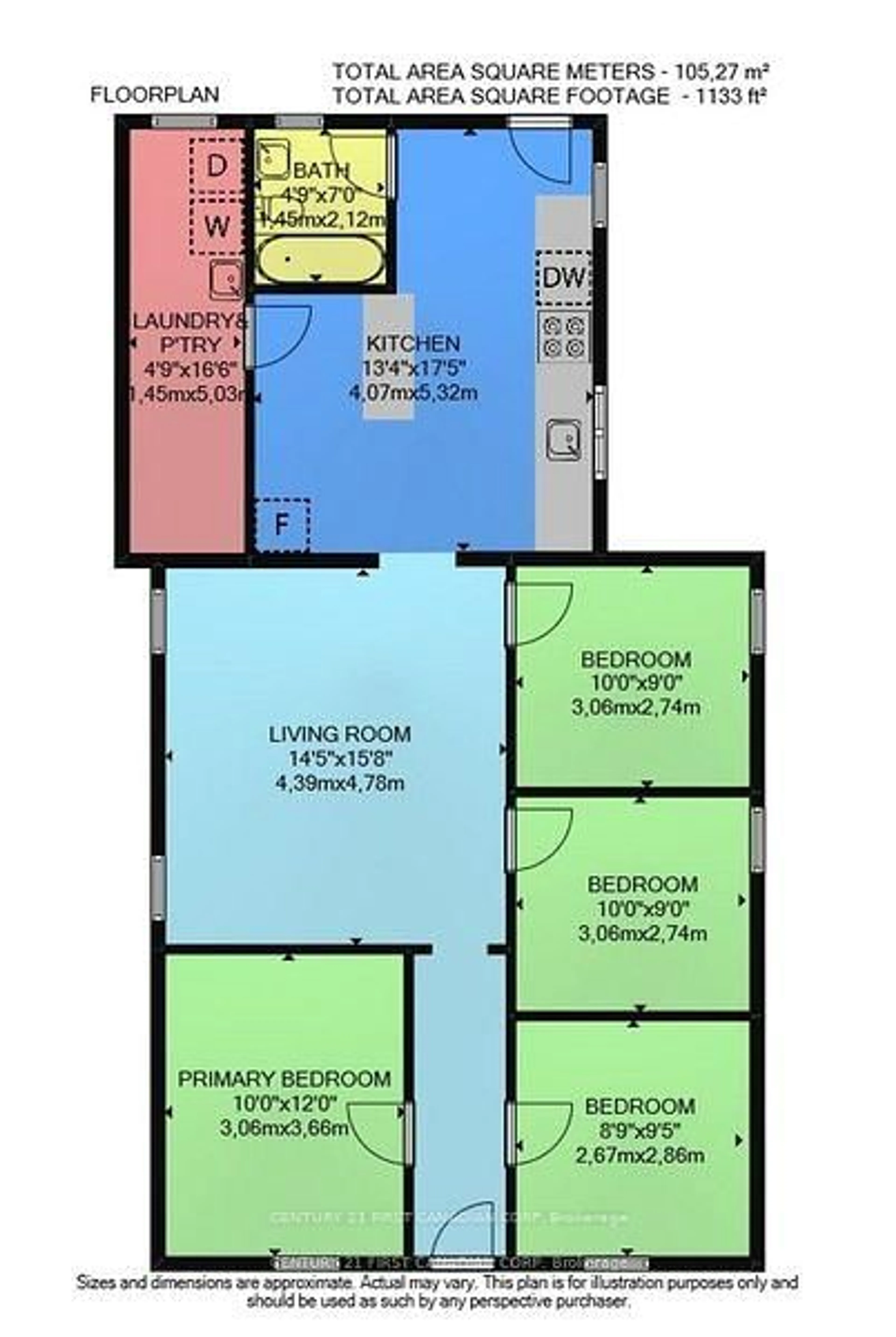 Floor plan for 393 Central Ave, London East Ontario N6B 2E3