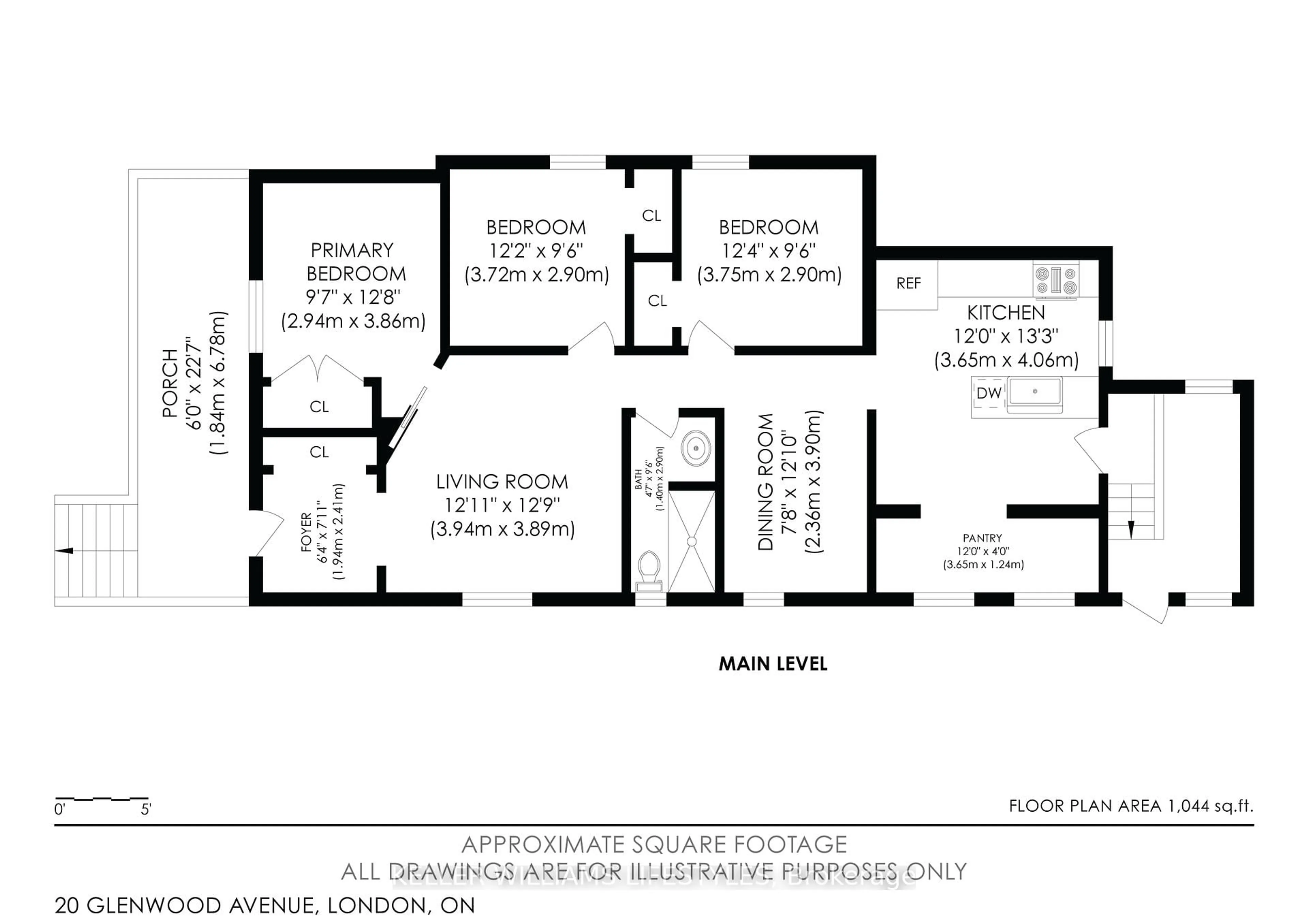 Floor plan for 20 Glenwood Ave, London East Ontario N5Z 2P8