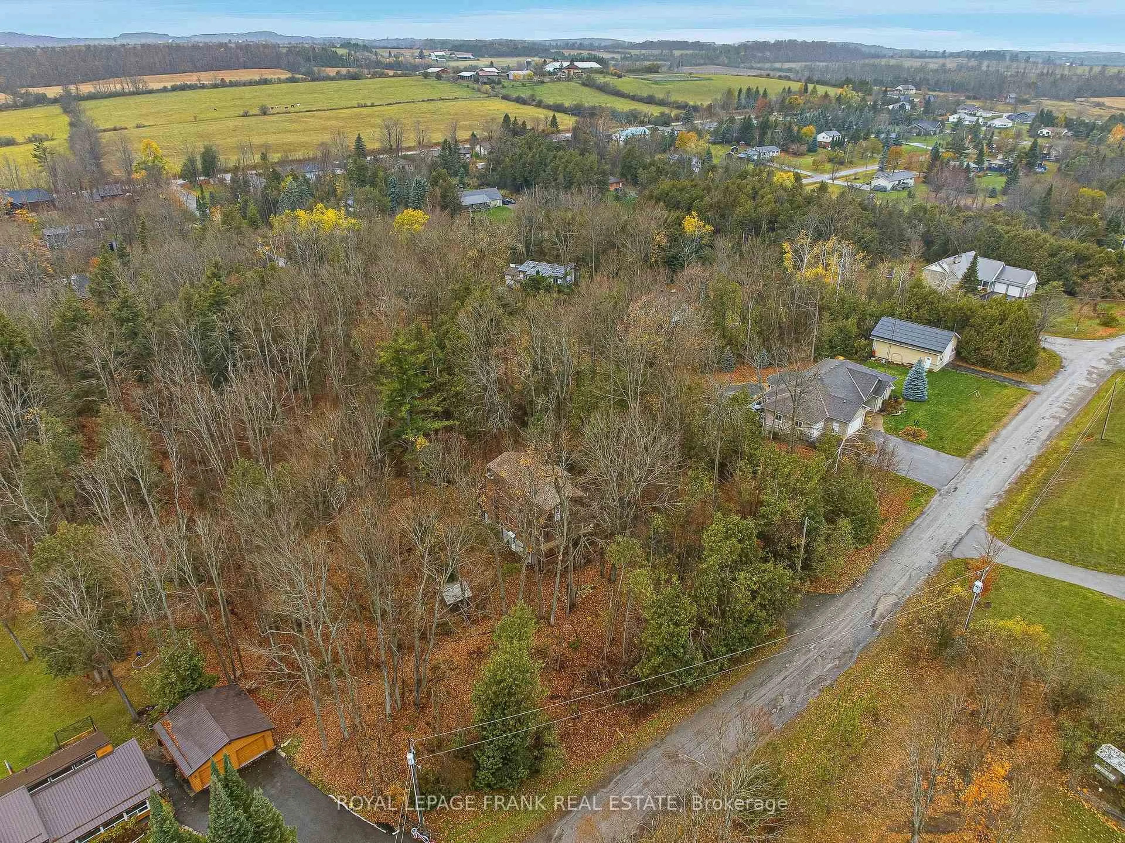A pic from outside/outdoor area/front of a property/back of a property/a pic from drone, forest/trees view for 23 Trillium Crt, Kawartha Lakes Ontario K0L 2W0