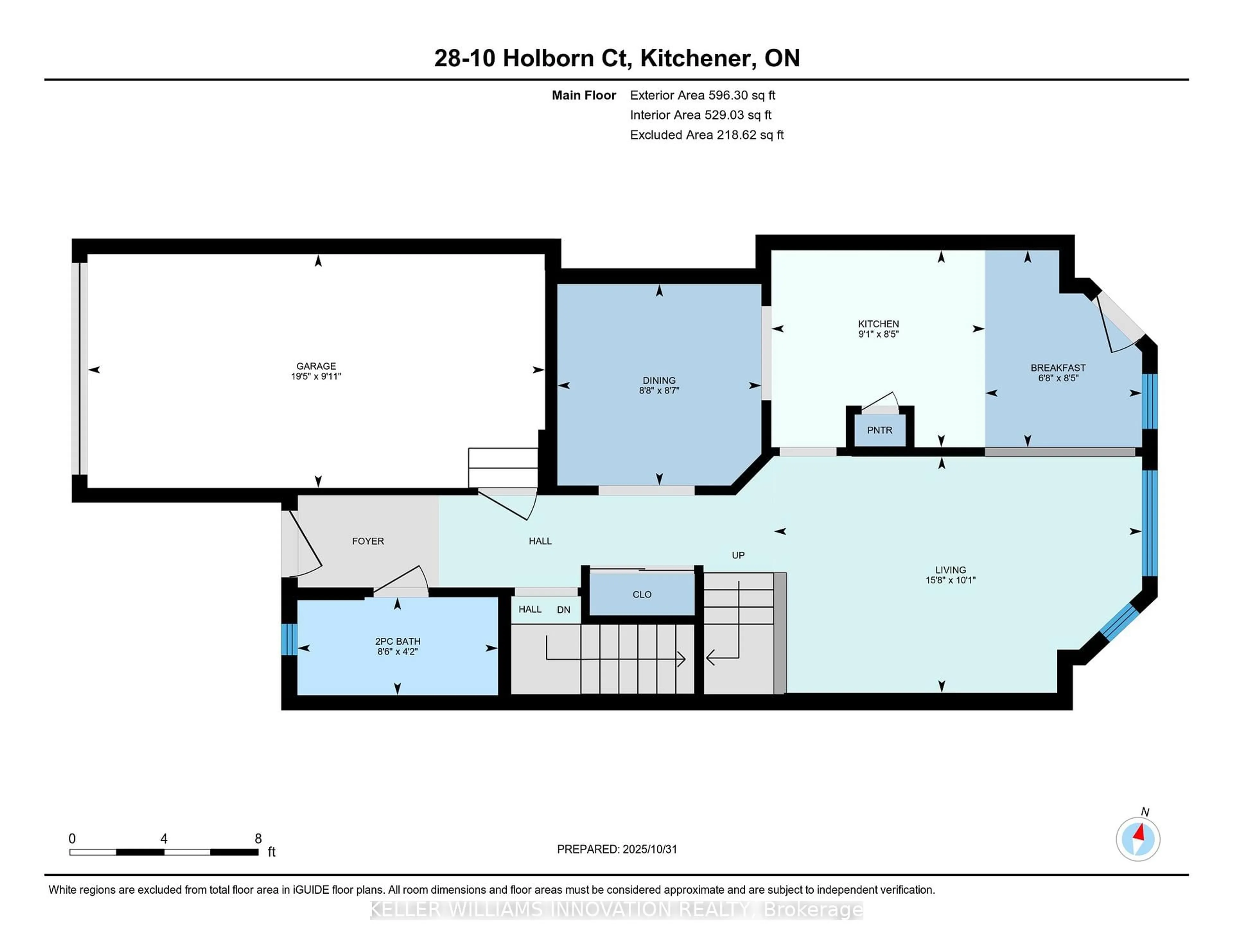 Floor plan for 10 Holborn Crt #28, Kitchener Ontario N2A 3Y9
