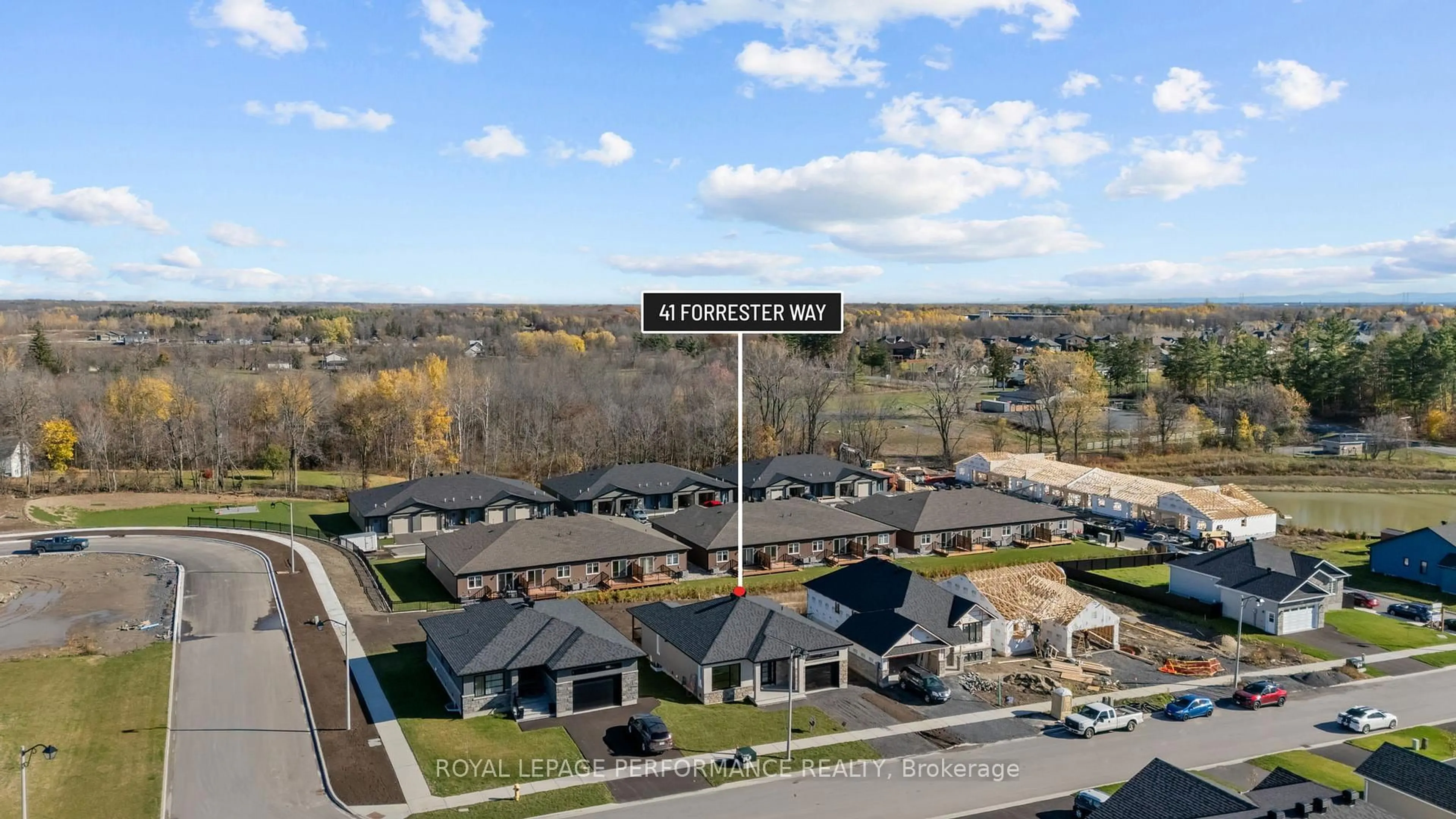 A pic from outside/outdoor area/front of a property/back of a property/a pic from drone, street for 41 Forrester Way, South Stormont Ontario K0C 1P0