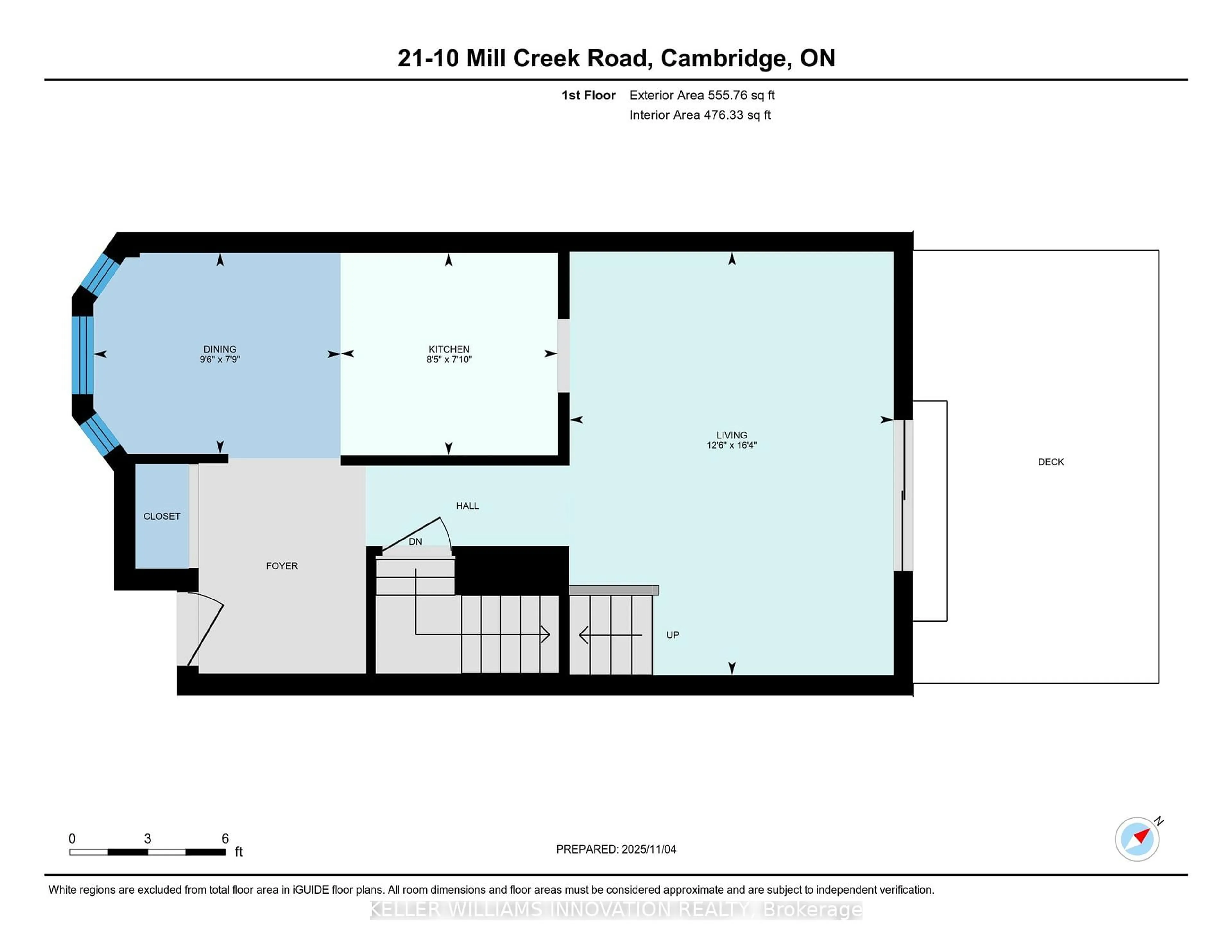 Floor plan for 10 Mill Creek Rd #21, Cambridge Ontario N1R 1J6