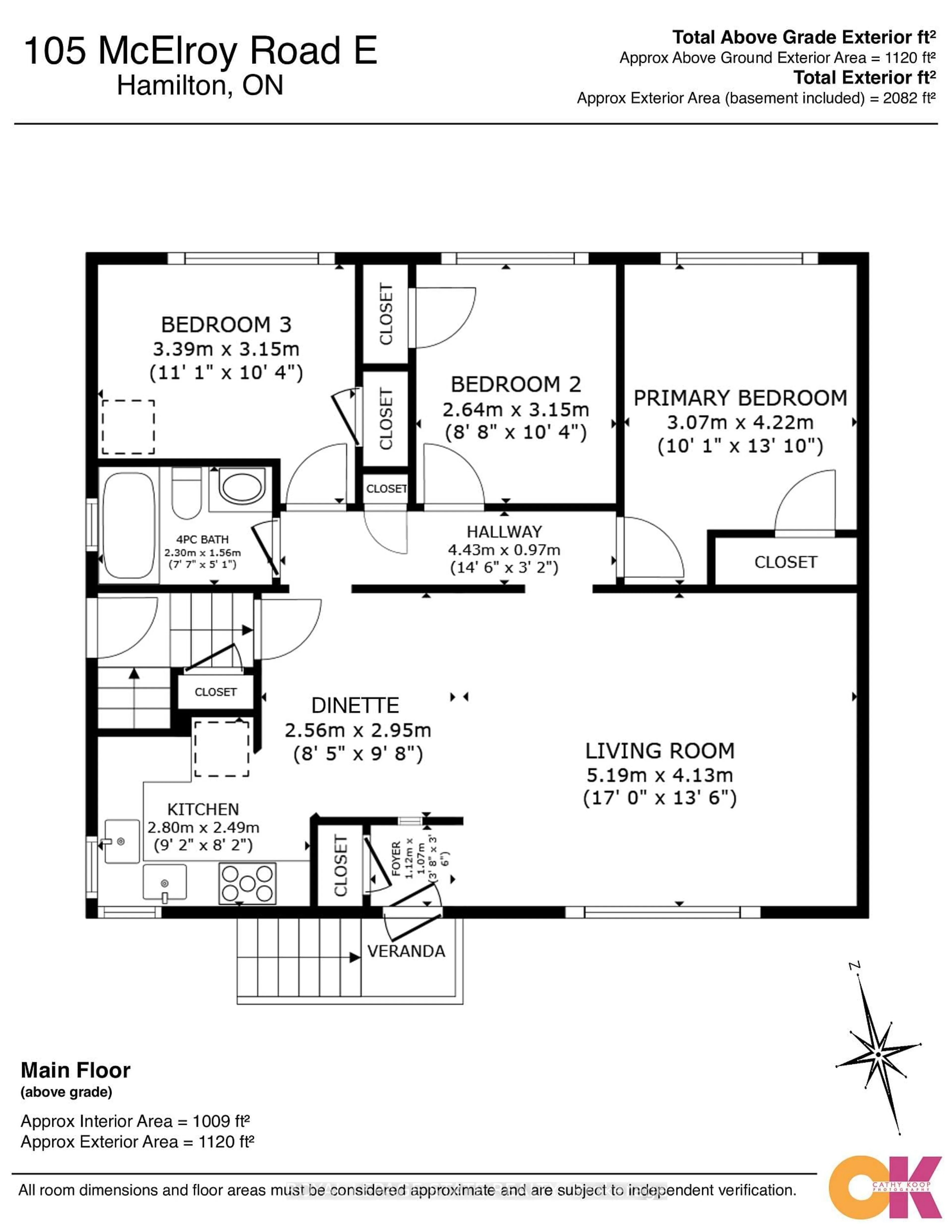 Floor plan for 105 McElroy Rd, Hamilton Ontario L9A 1Z1