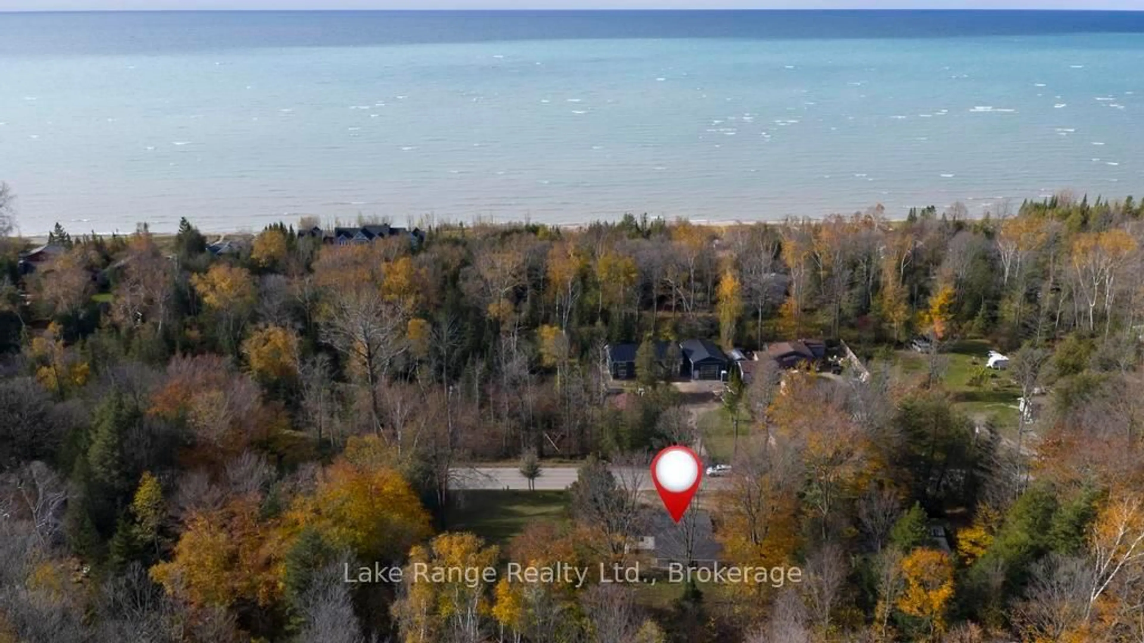 A pic from outside/outdoor area/front of a property/back of a property/a pic from drone, water/lake/river/ocean view for 114/112 Lake Range Dr, Huron-Kinloss Ontario N2Z 2X3