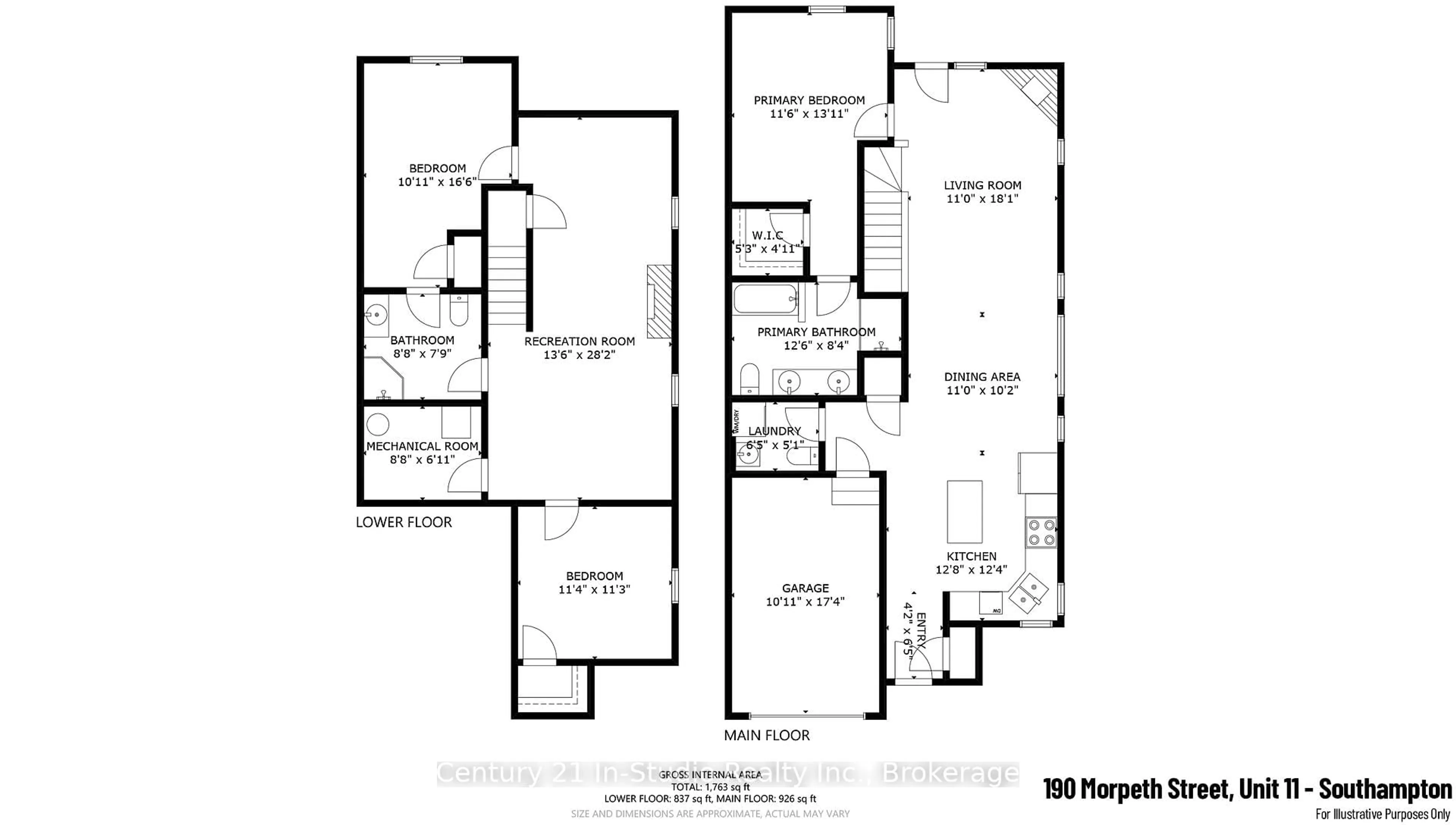 Floor plan for 190 Morpeth St #11, Saugeen Shores Ontario N0H 2L0