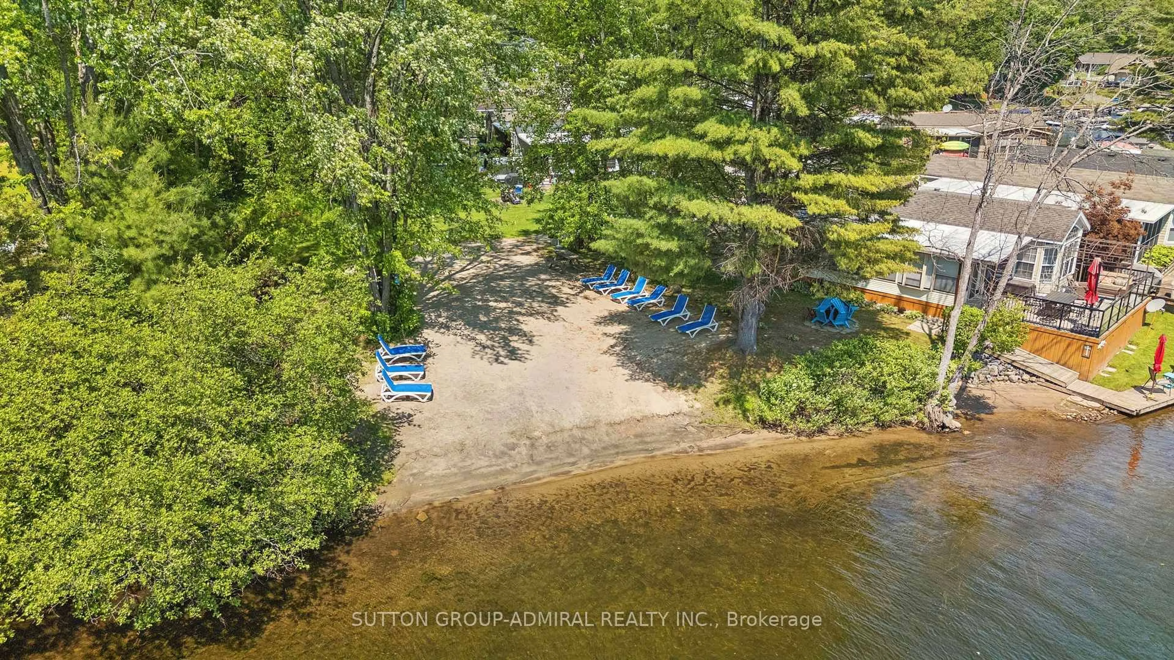A pic from outside/outdoor area/front of a property/back of a property/a pic from drone, water/lake/river/ocean view for 1082 SHAMROCK MARINA Rd #70, Gravenhurst Ontario P0E 1G0