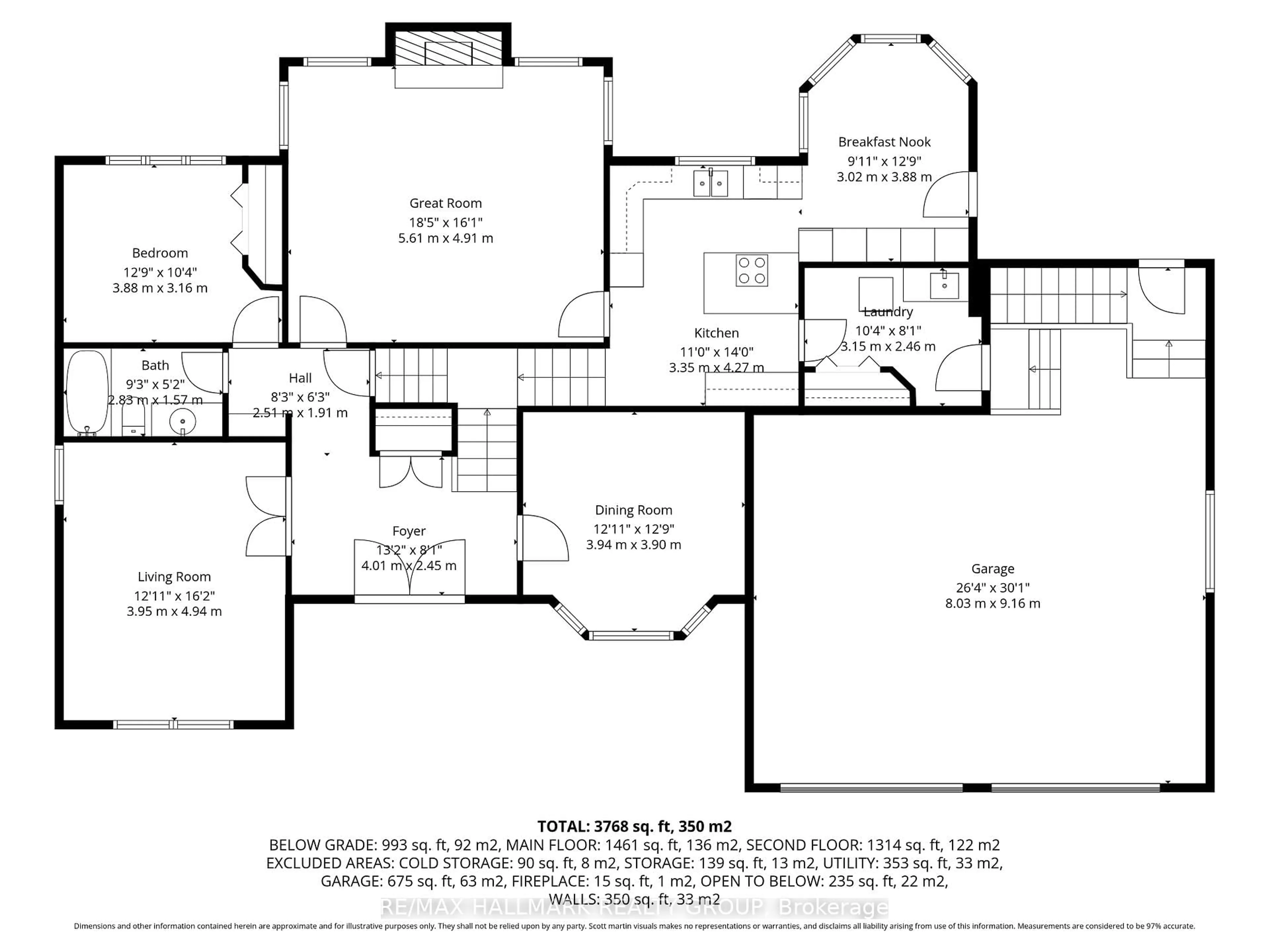 Floor plan for 16 Goodfellow Crt, Ottawa Ontario K2R 1C8