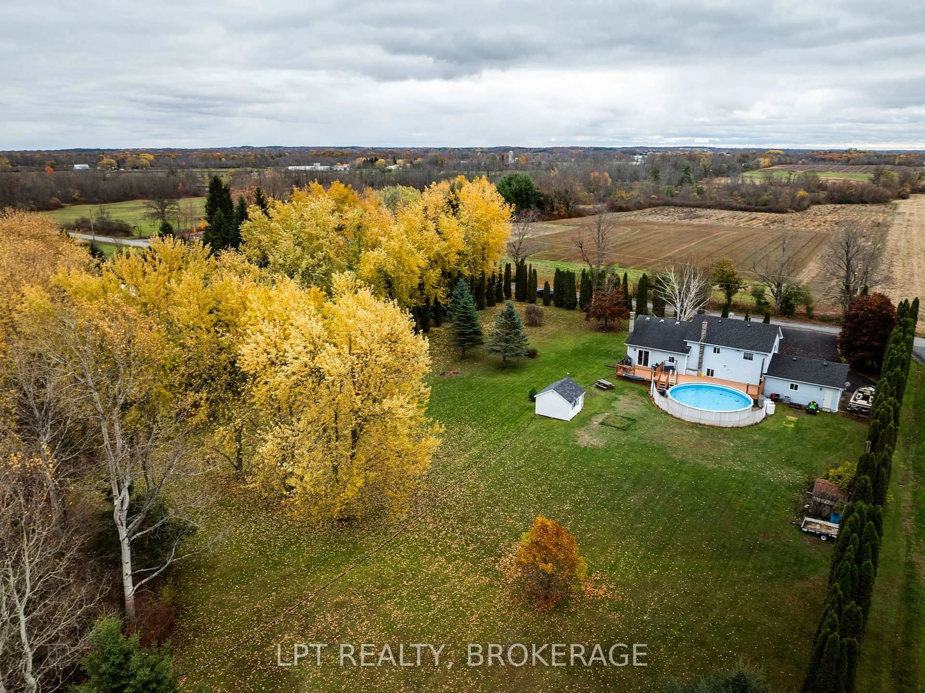 A pic from outside/outdoor area/front of a property/back of a property/a pic from drone, water/lake/river/ocean view for 2202 Sands Rd, Battersea Ontario K0H 1H0