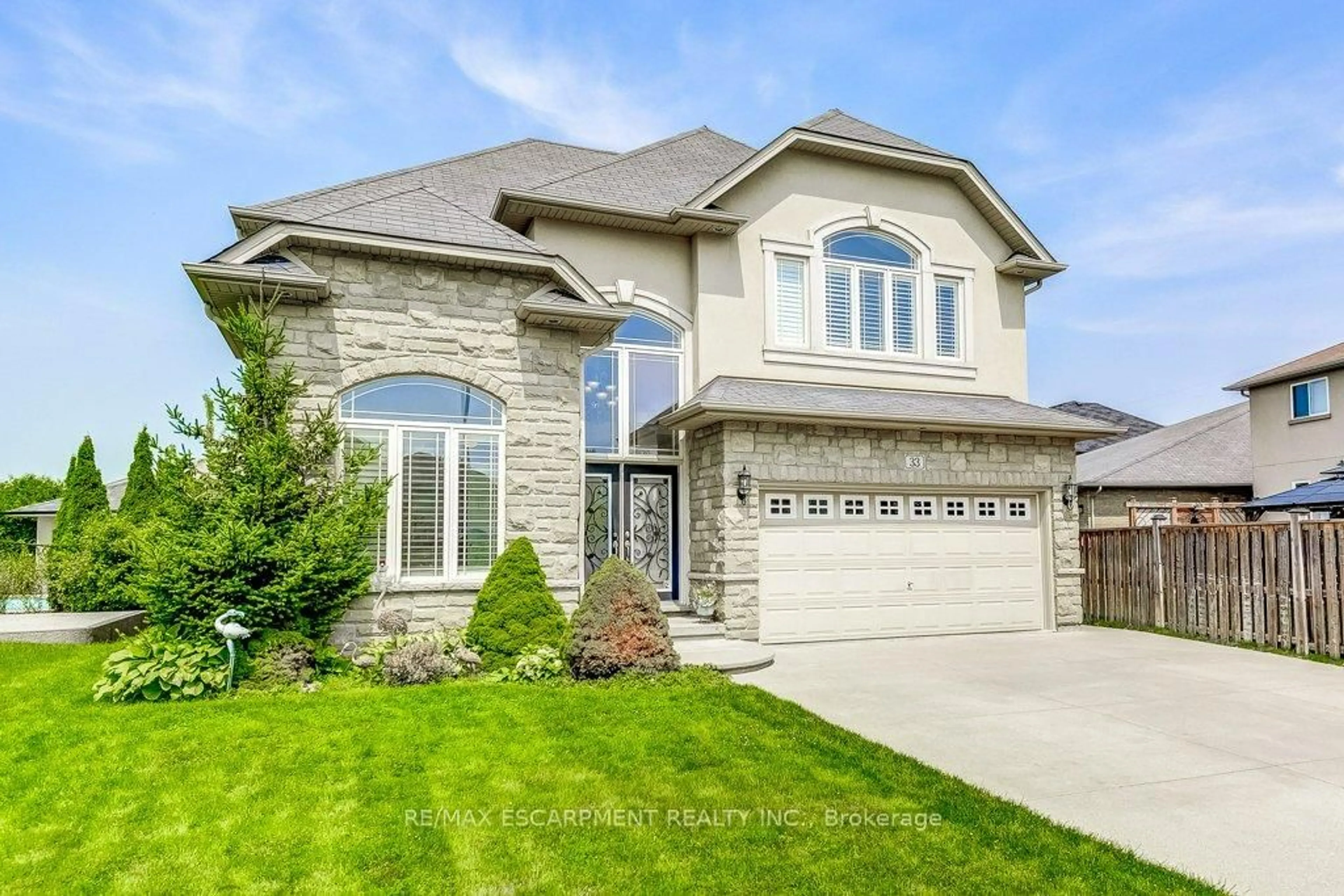 Home with brick exterior material, street for 33 Lockman Dr, Hamilton Ontario L9K 0B9