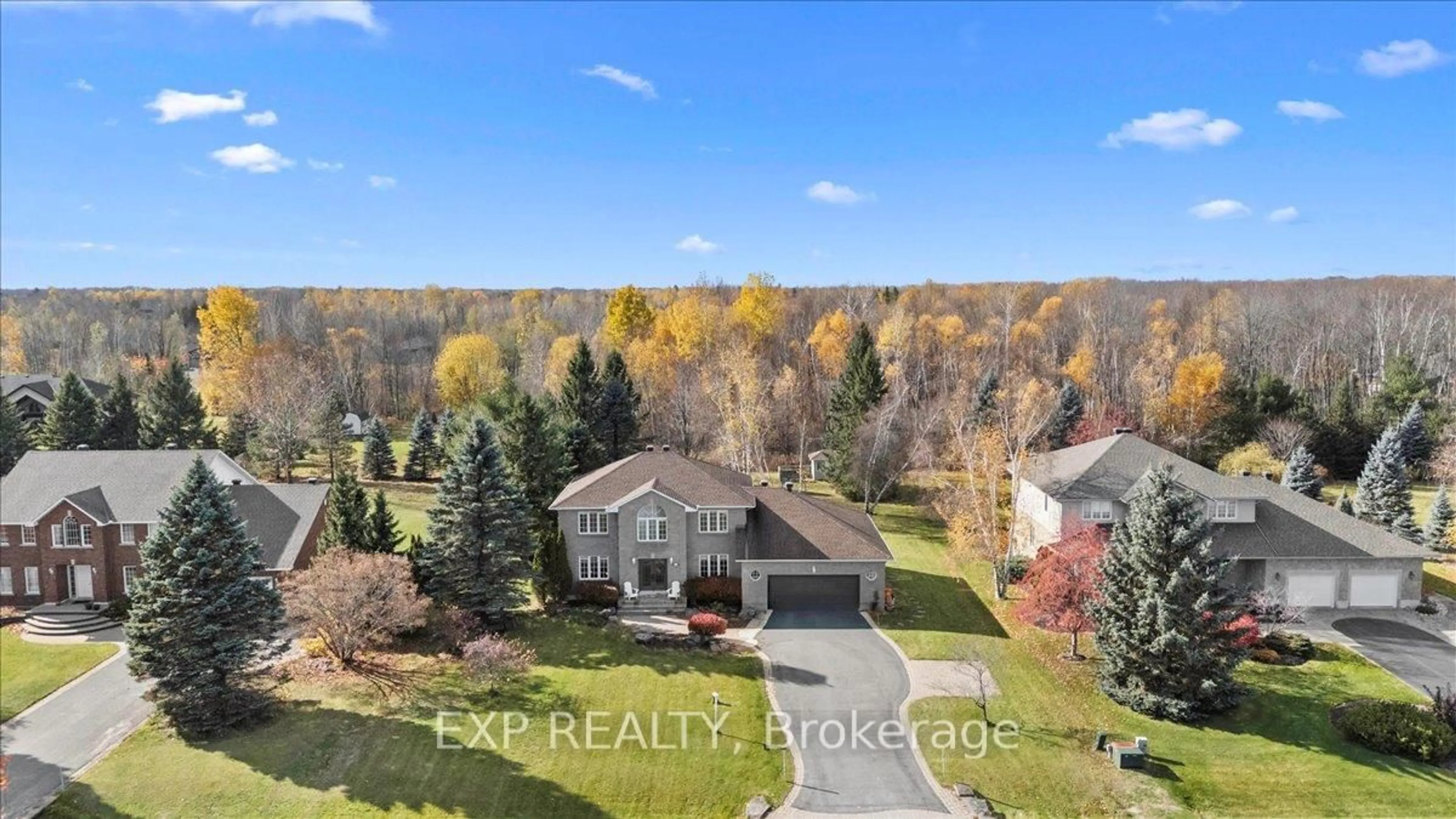 A pic from outside/outdoor area/front of a property/back of a property/a pic from drone, unknown for 1346 Fox Valley Rd, Greely Ontario K4P 1P9