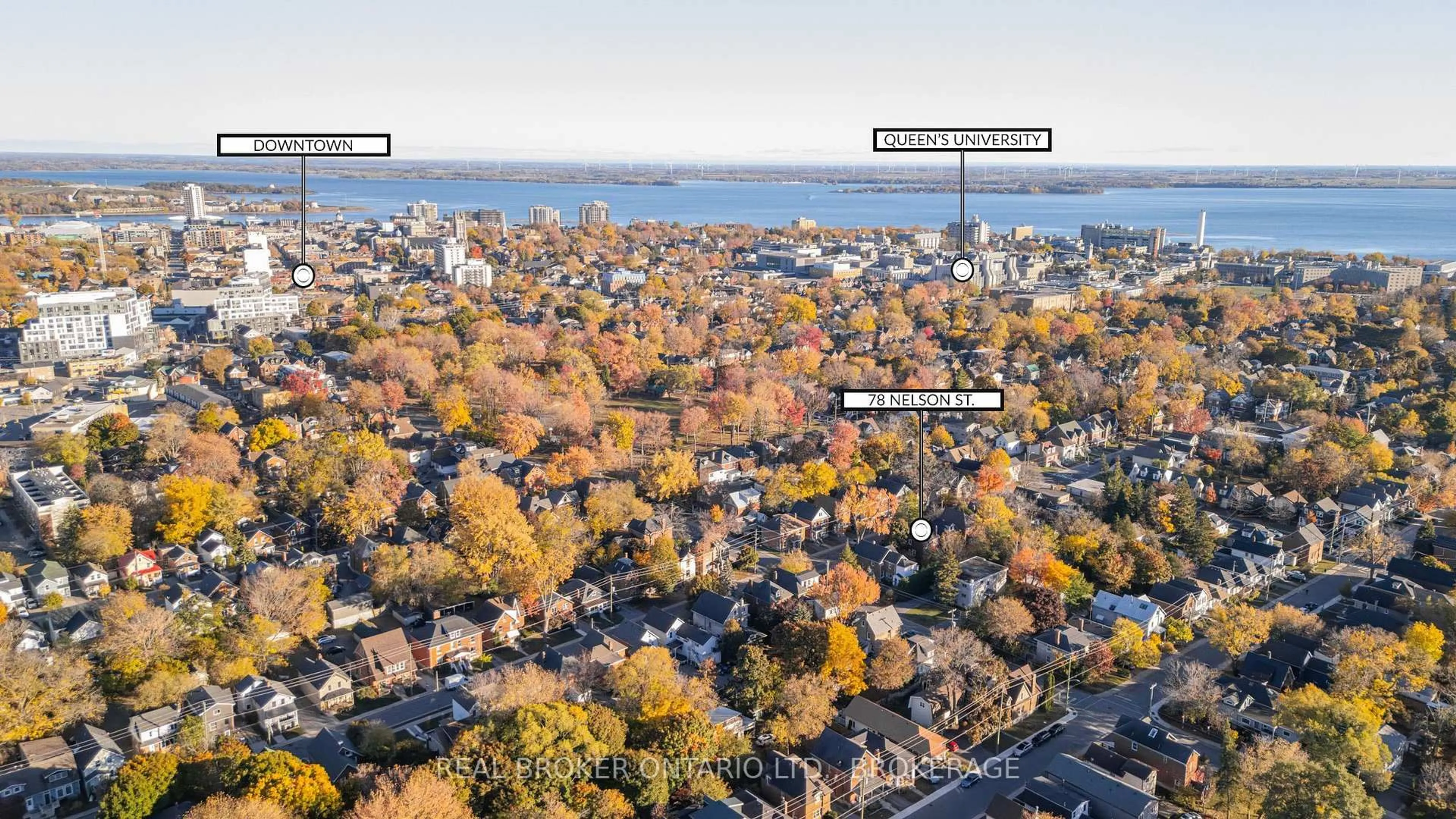 A pic from outside/outdoor area/front of a property/back of a property/a pic from drone, unknown for 78 Nelson St, Kingston Ontario K7L 3W8