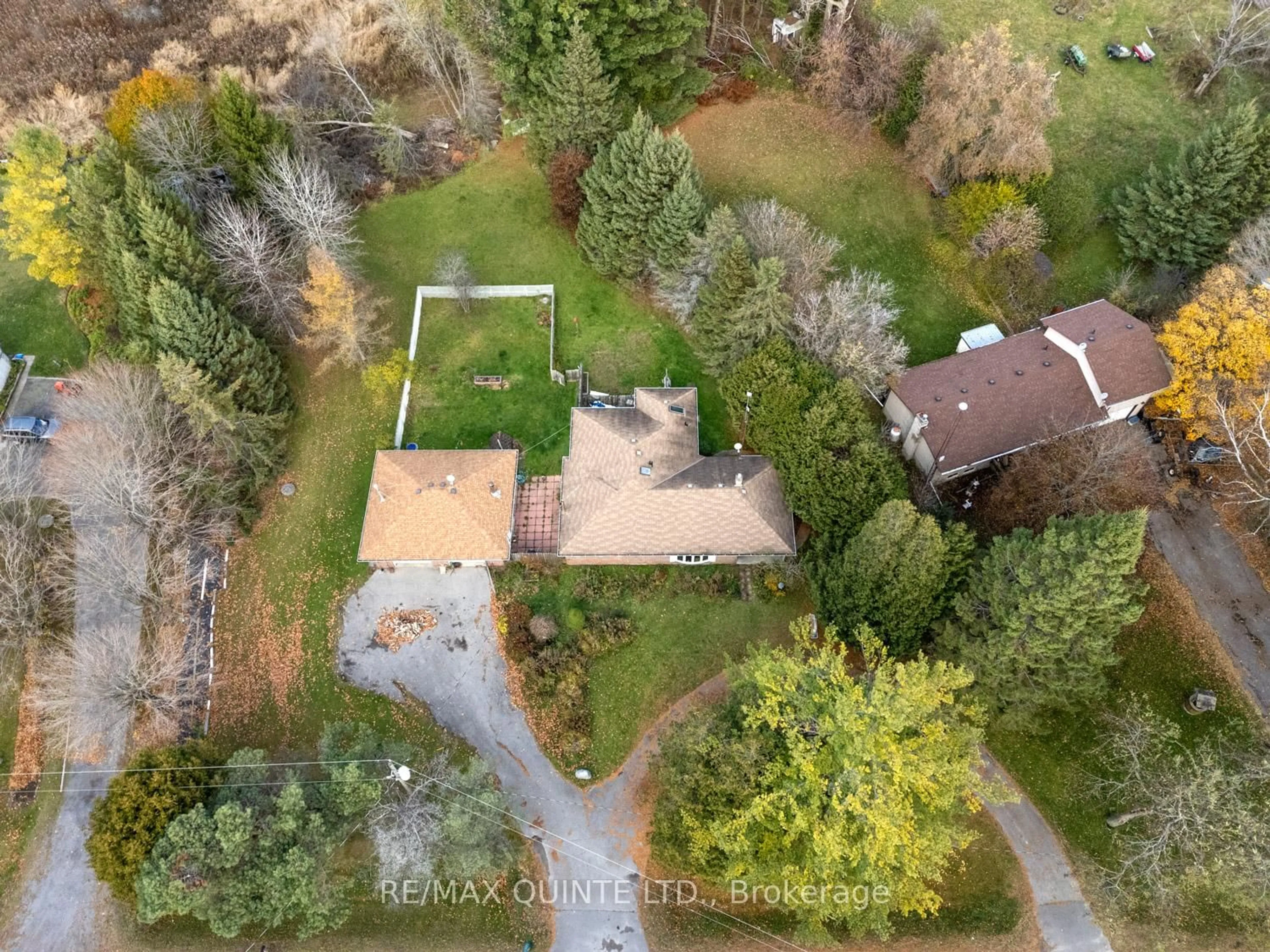 A pic from outside/outdoor area/front of a property/back of a property/a pic from drone, forest/trees view for 1046 County Rd 64, Brighton Ontario K0K 1H0