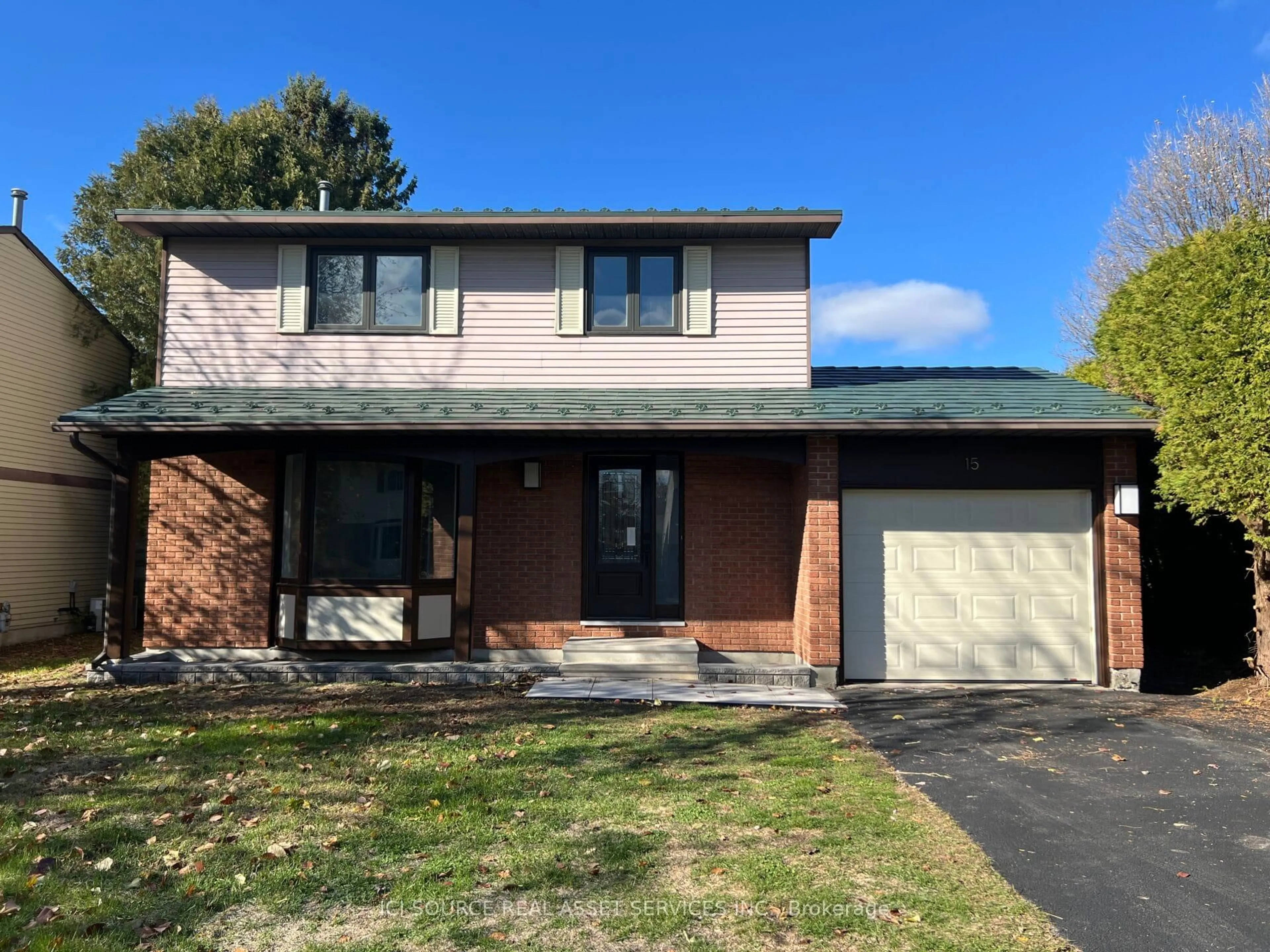 Home with brick exterior material, street for 15 Scharf Lane, Kanata Ontario K2L 2K3